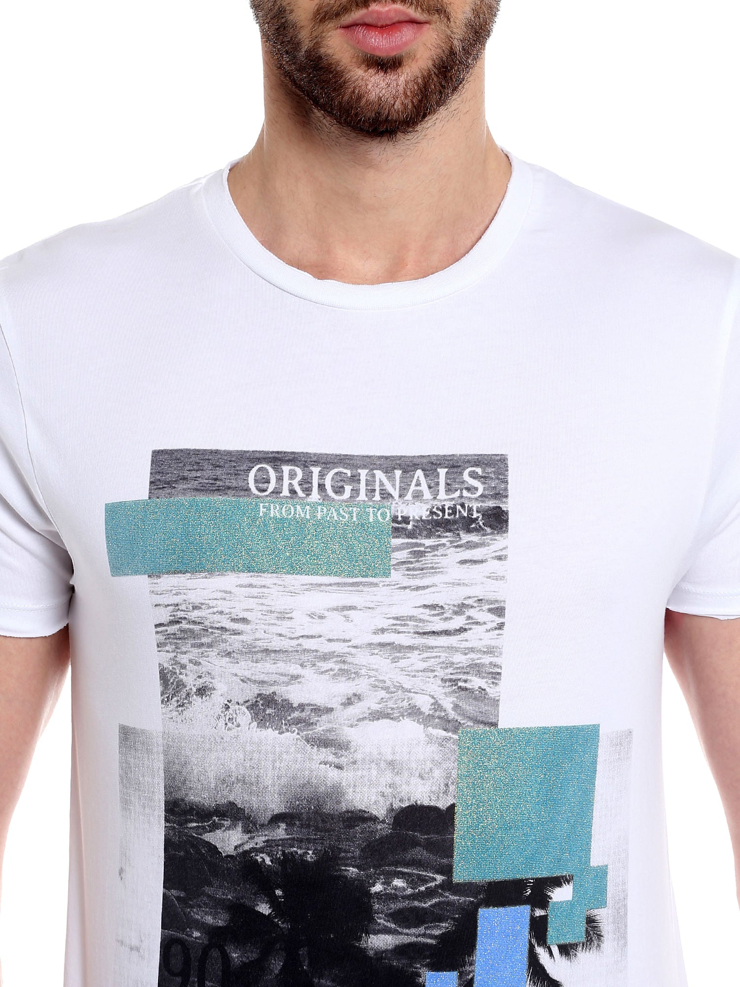 White Graphic Print Crew Neck T-Shirt