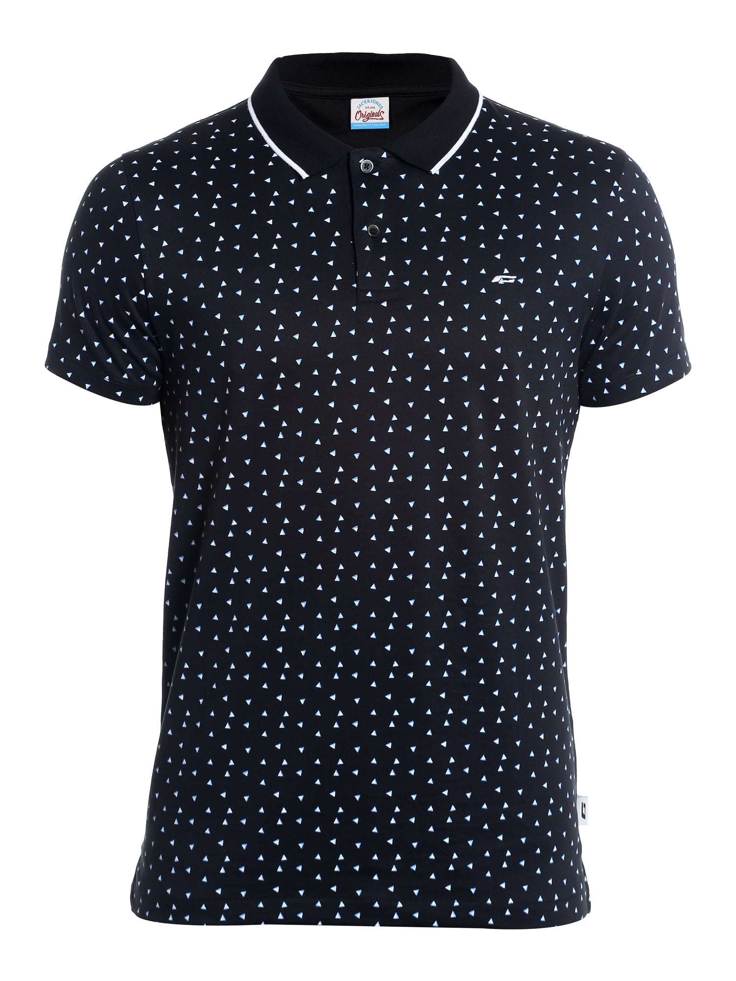 Black Printed Polo T-Shirt