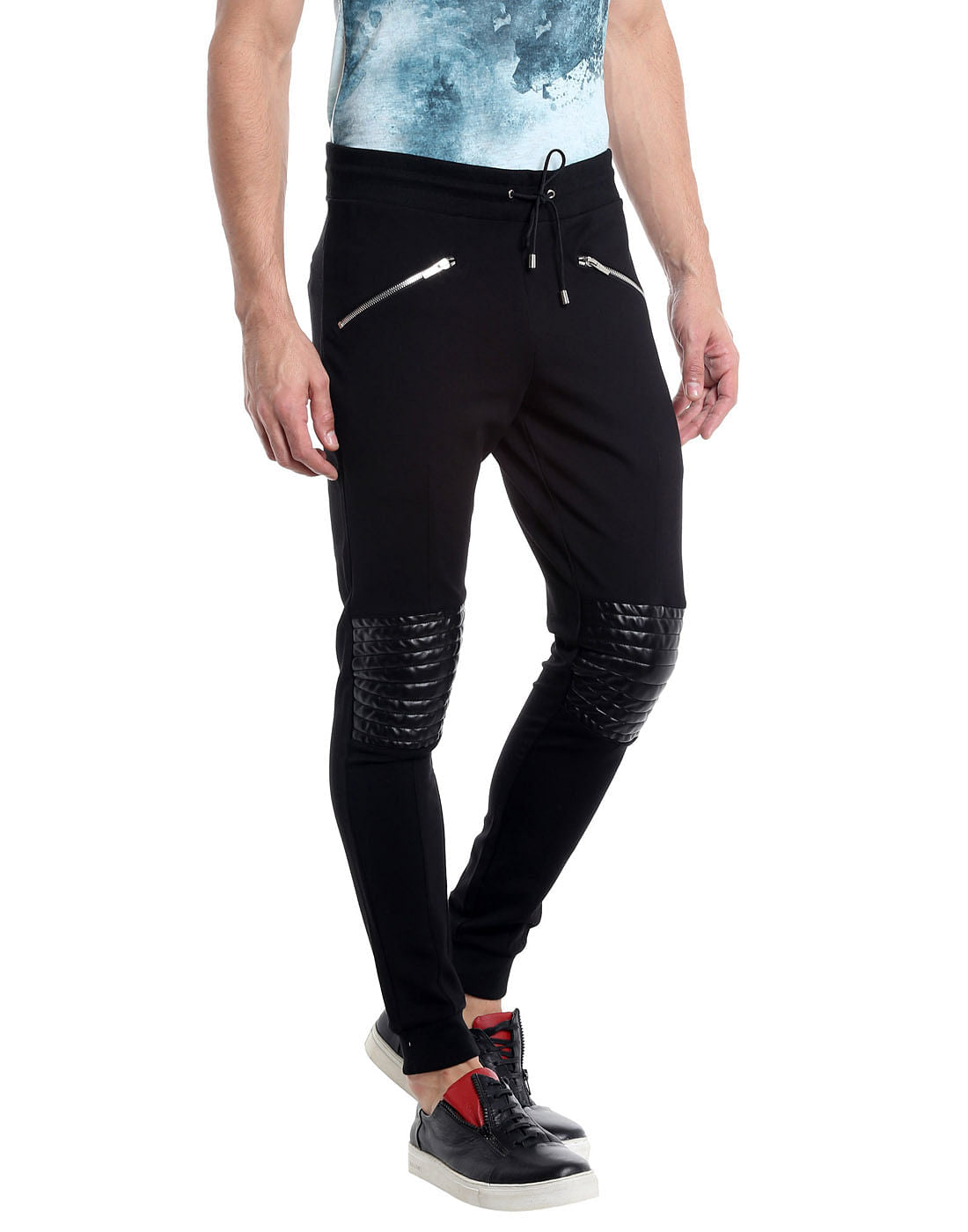 Black Biker Slim Sweatpant