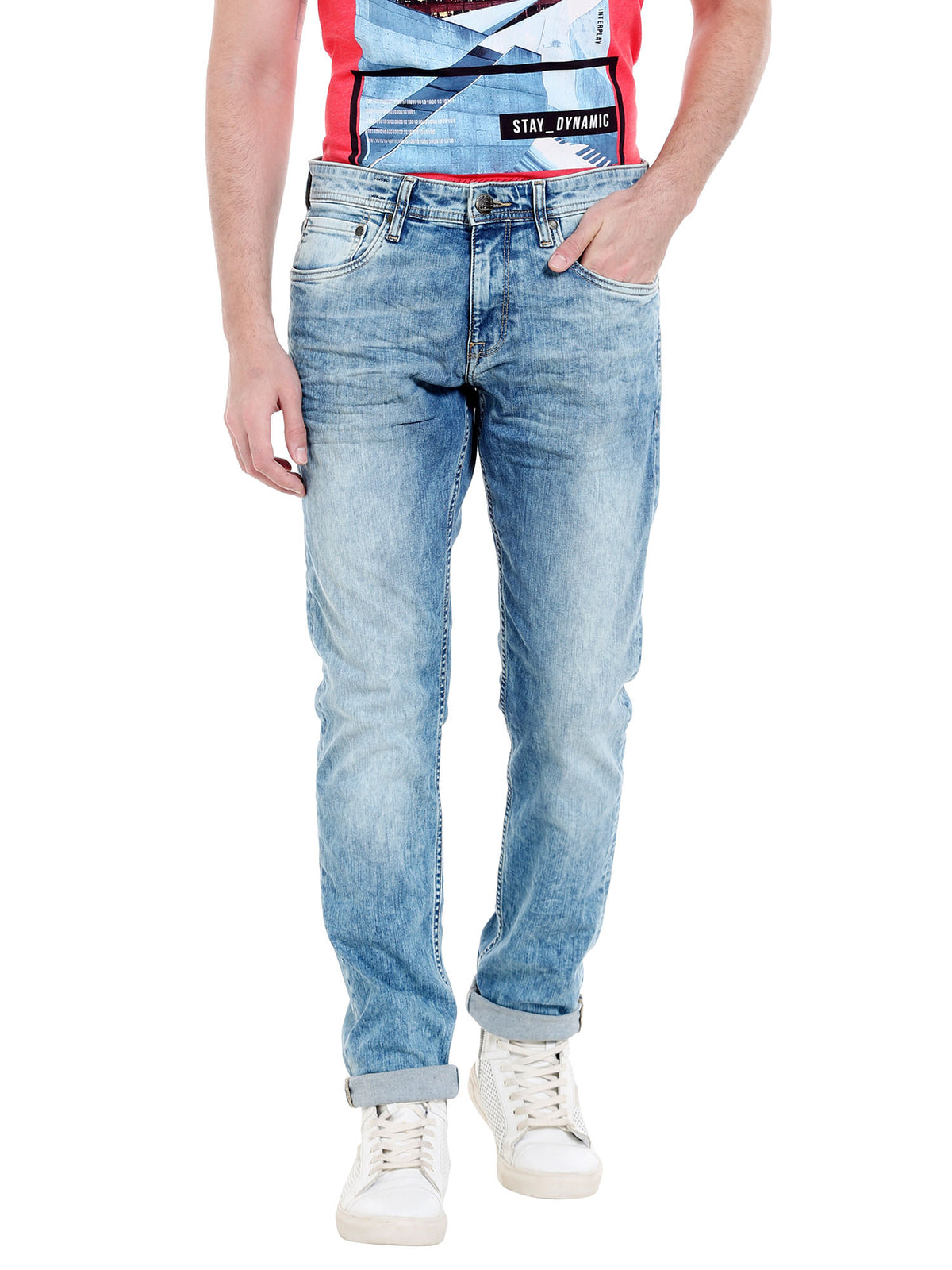 Light Blue Washed Low Rise Slim Fit Jeans - 28/32