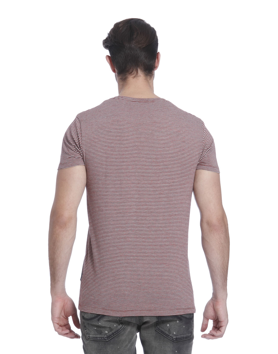 Red Striped Crew Neck T-Shirt