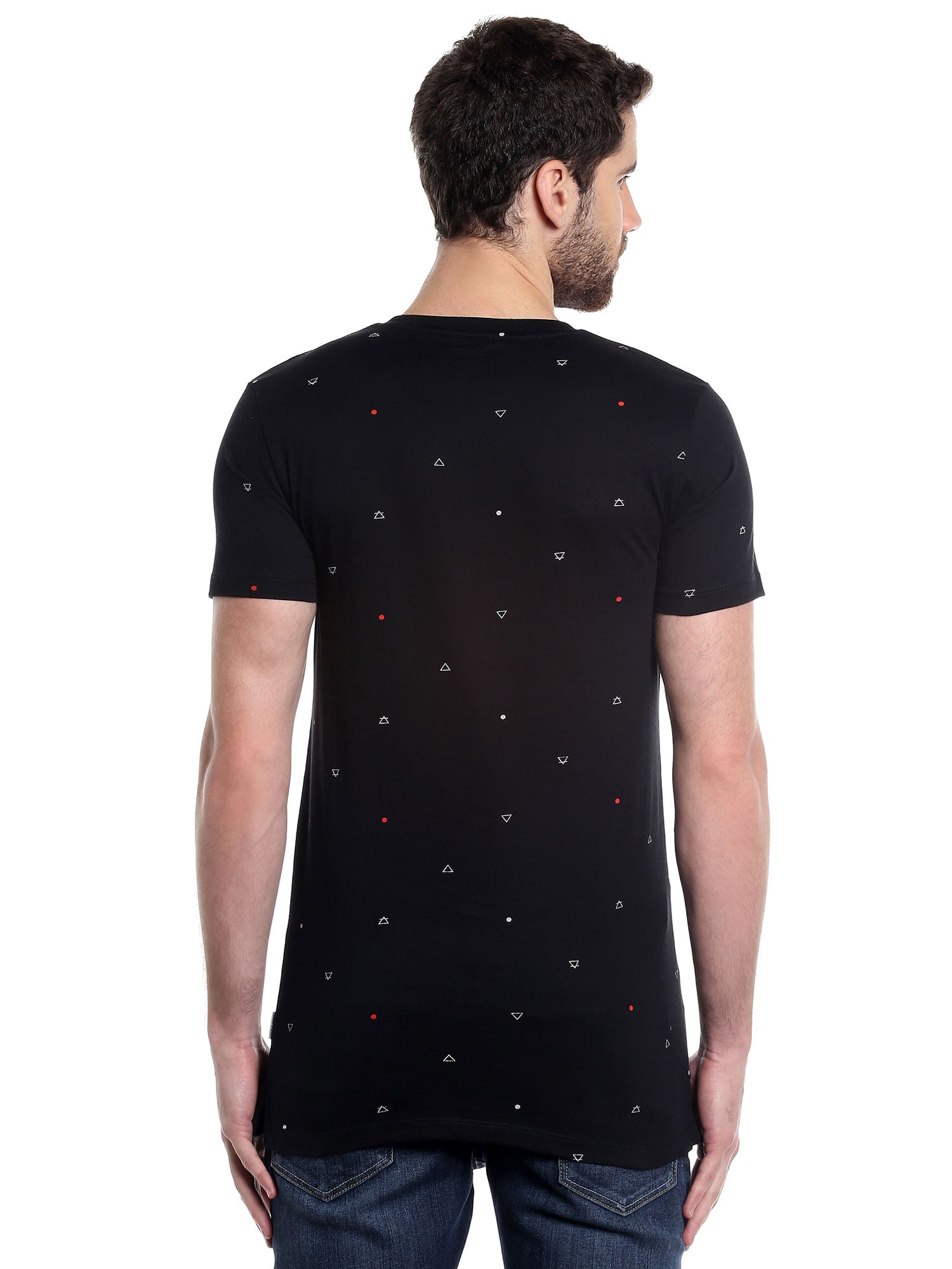 Printed Black Crew Neck T-Shirt