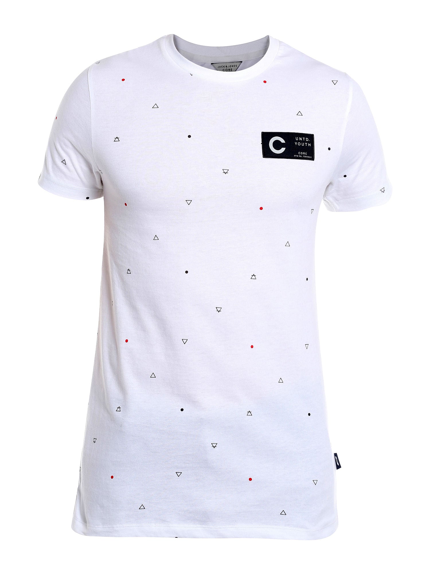 Printed White Crew Neck T-Shirt