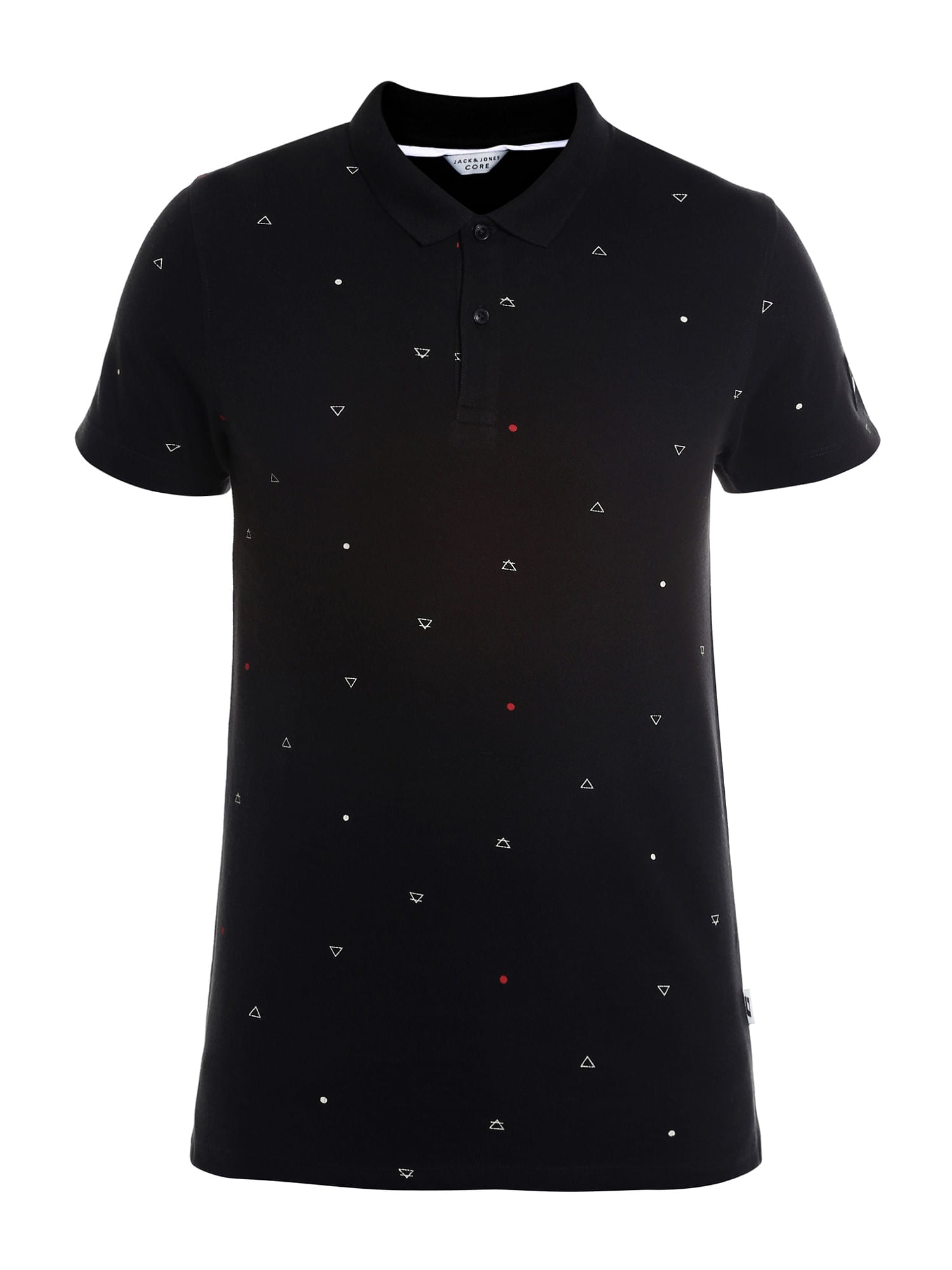 Black Printed Polo T-Shirt