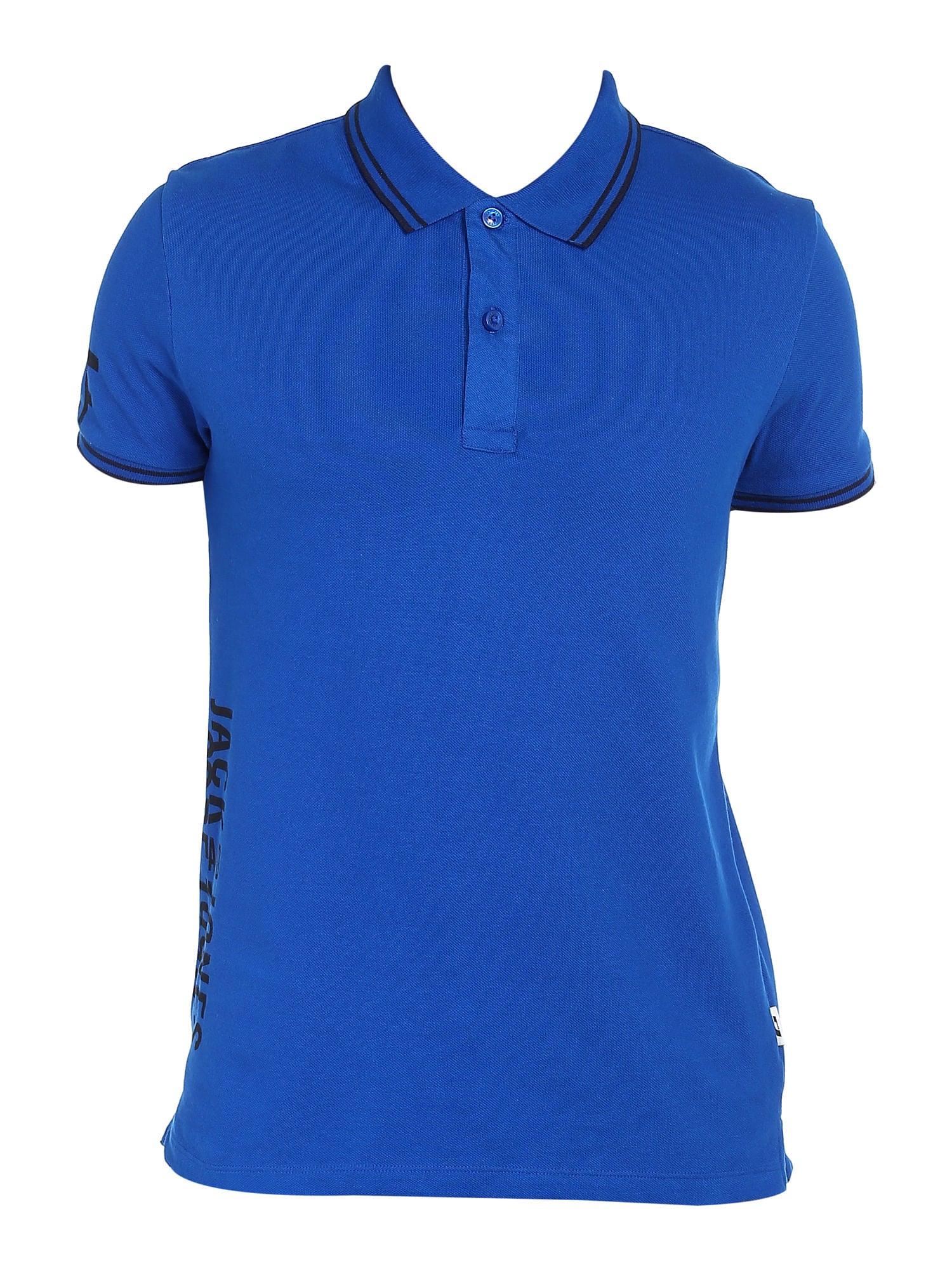 Electric Blue Logo Print Polo T-Shirt