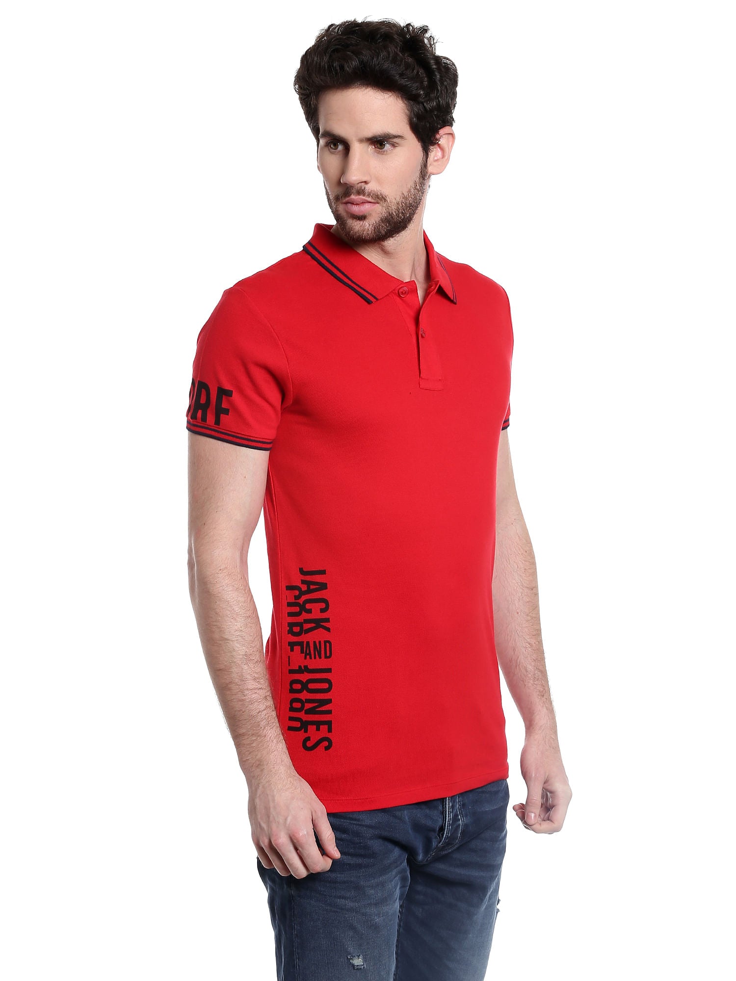 Red Logo Print Polo T-Shirt
