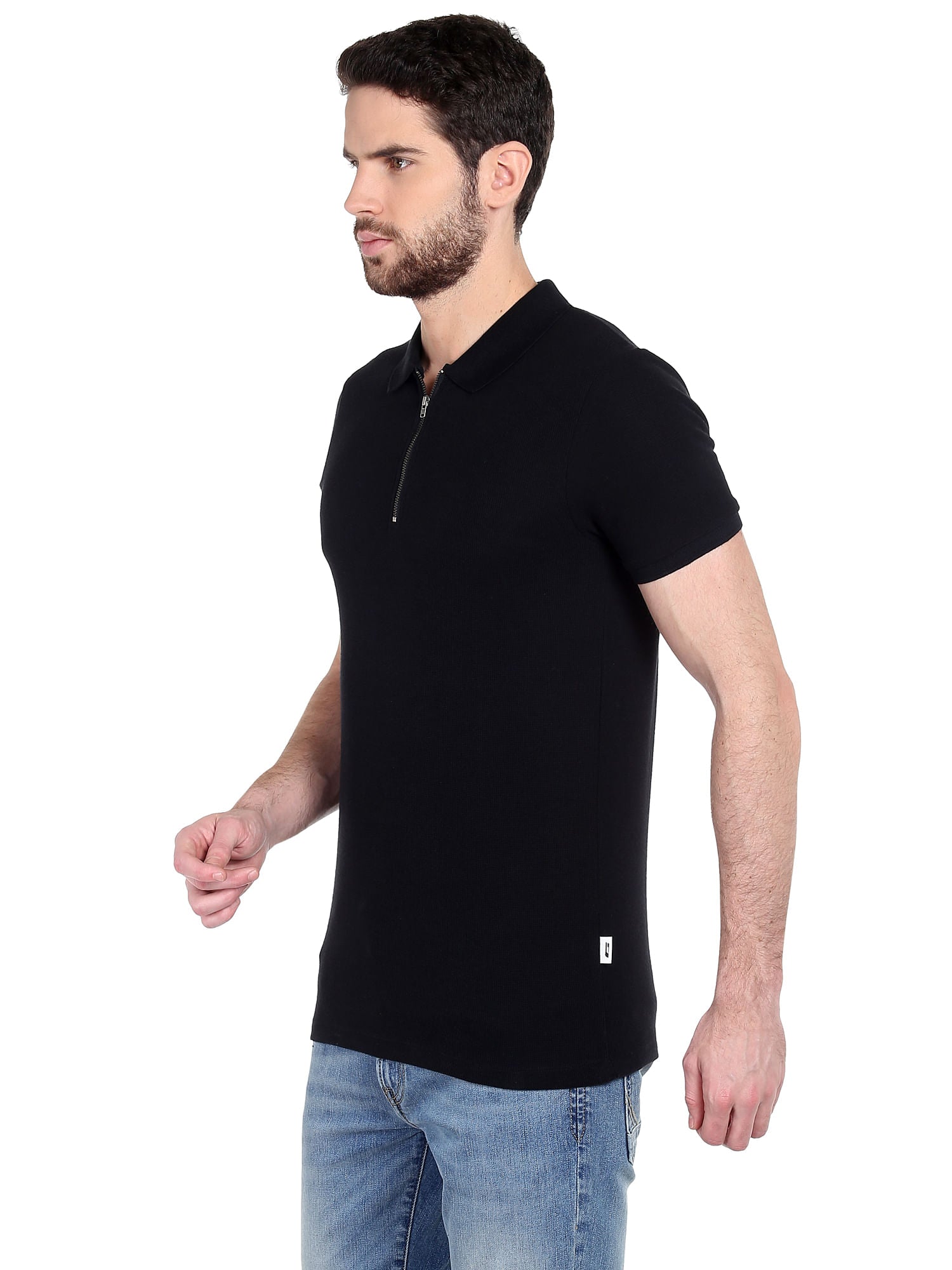 Black Zip Up Polo