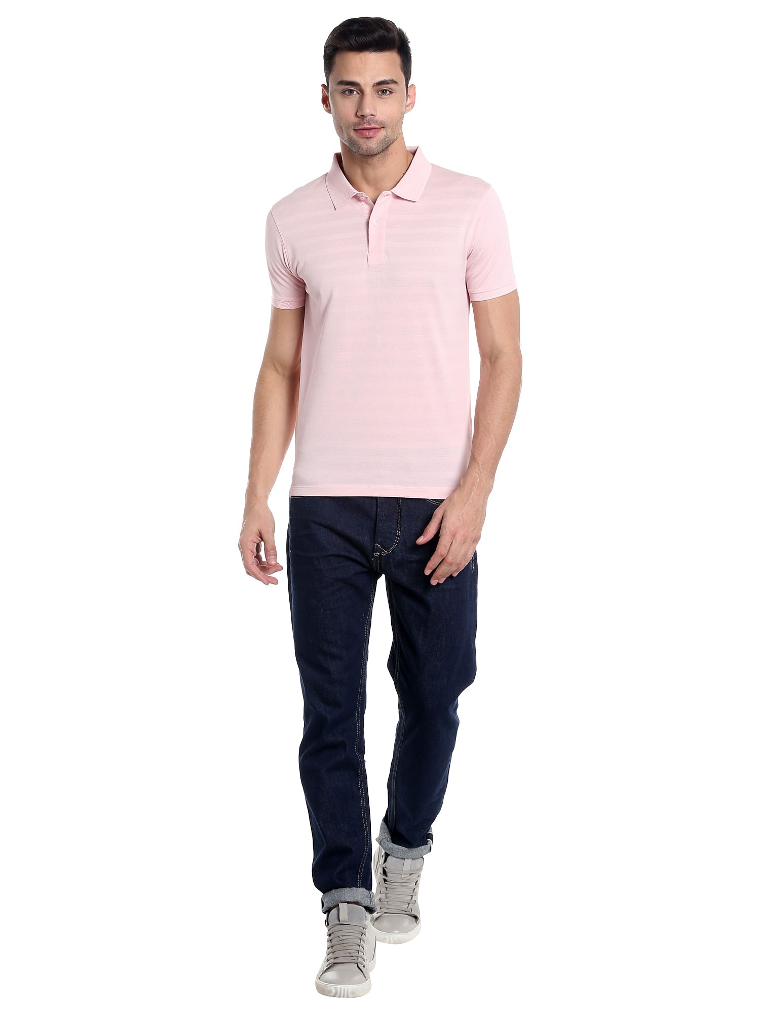 Lilac Striped Polo T-Shirt