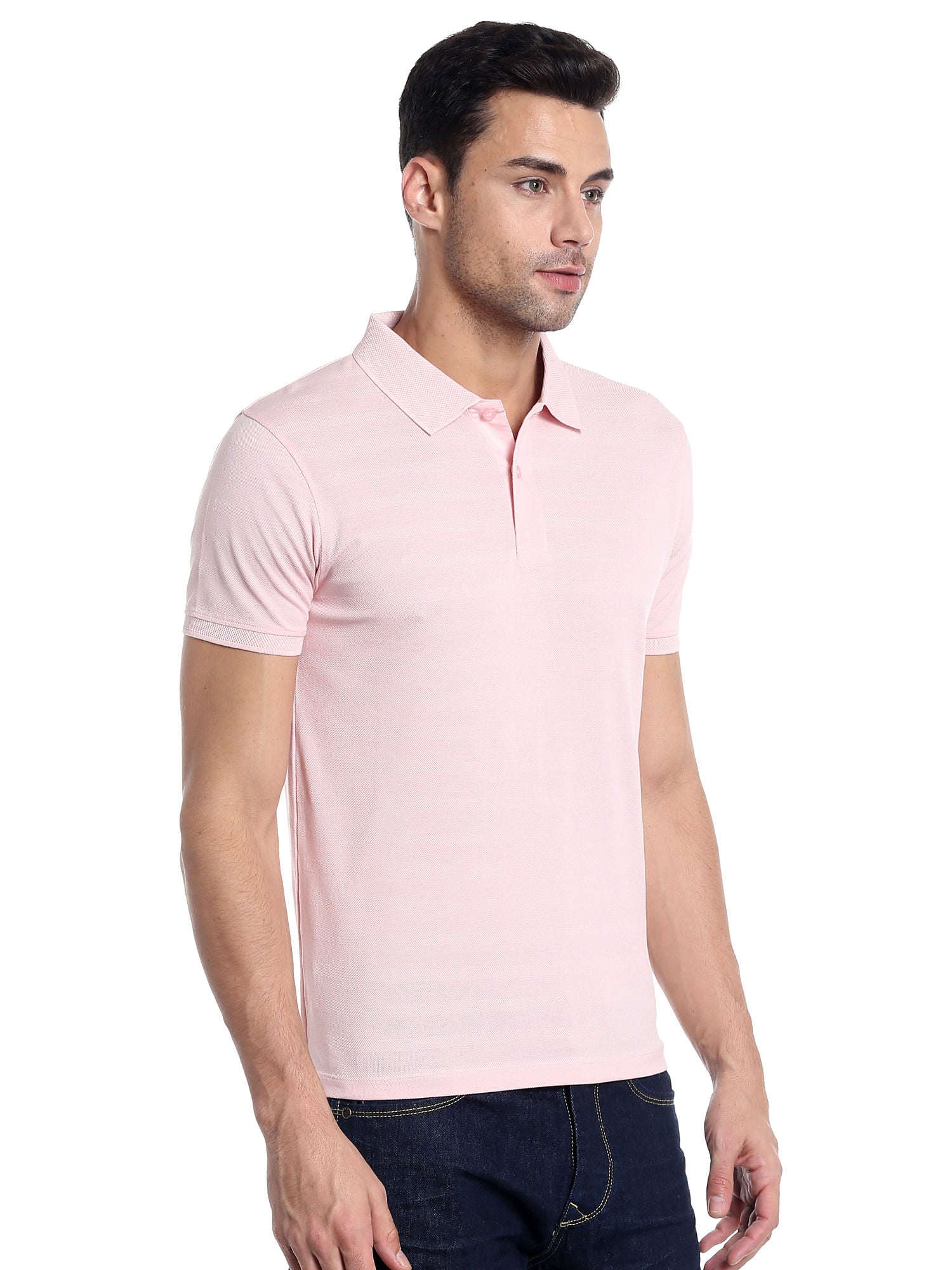 Lilac Striped Polo T-Shirt