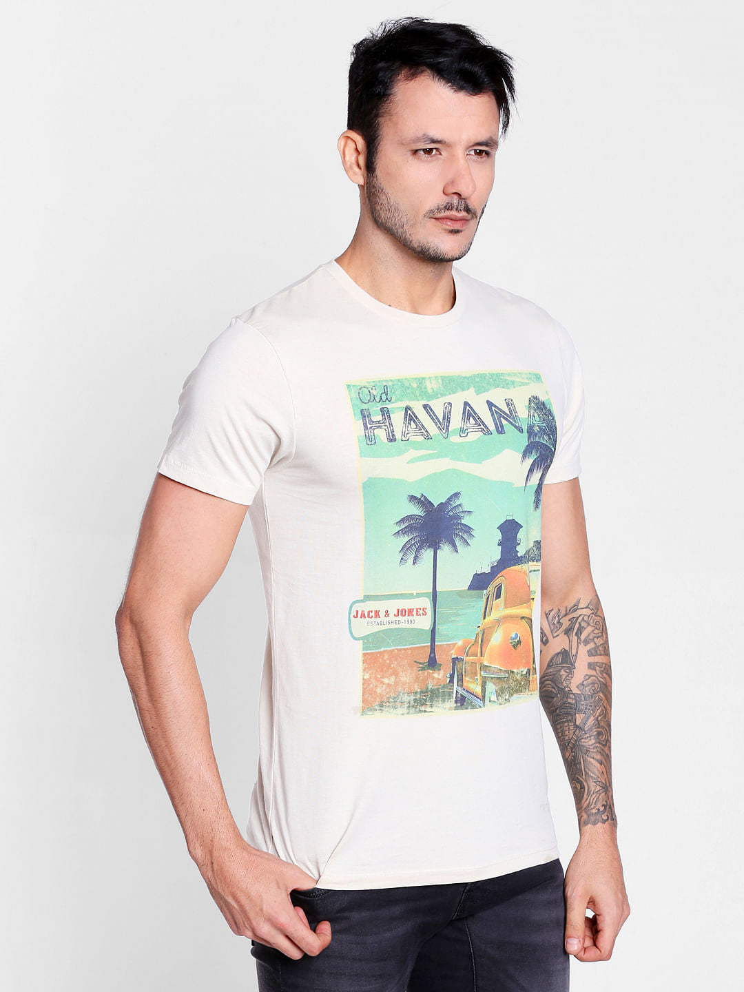 Off White Graphic Print Crew Neck T-Shirt