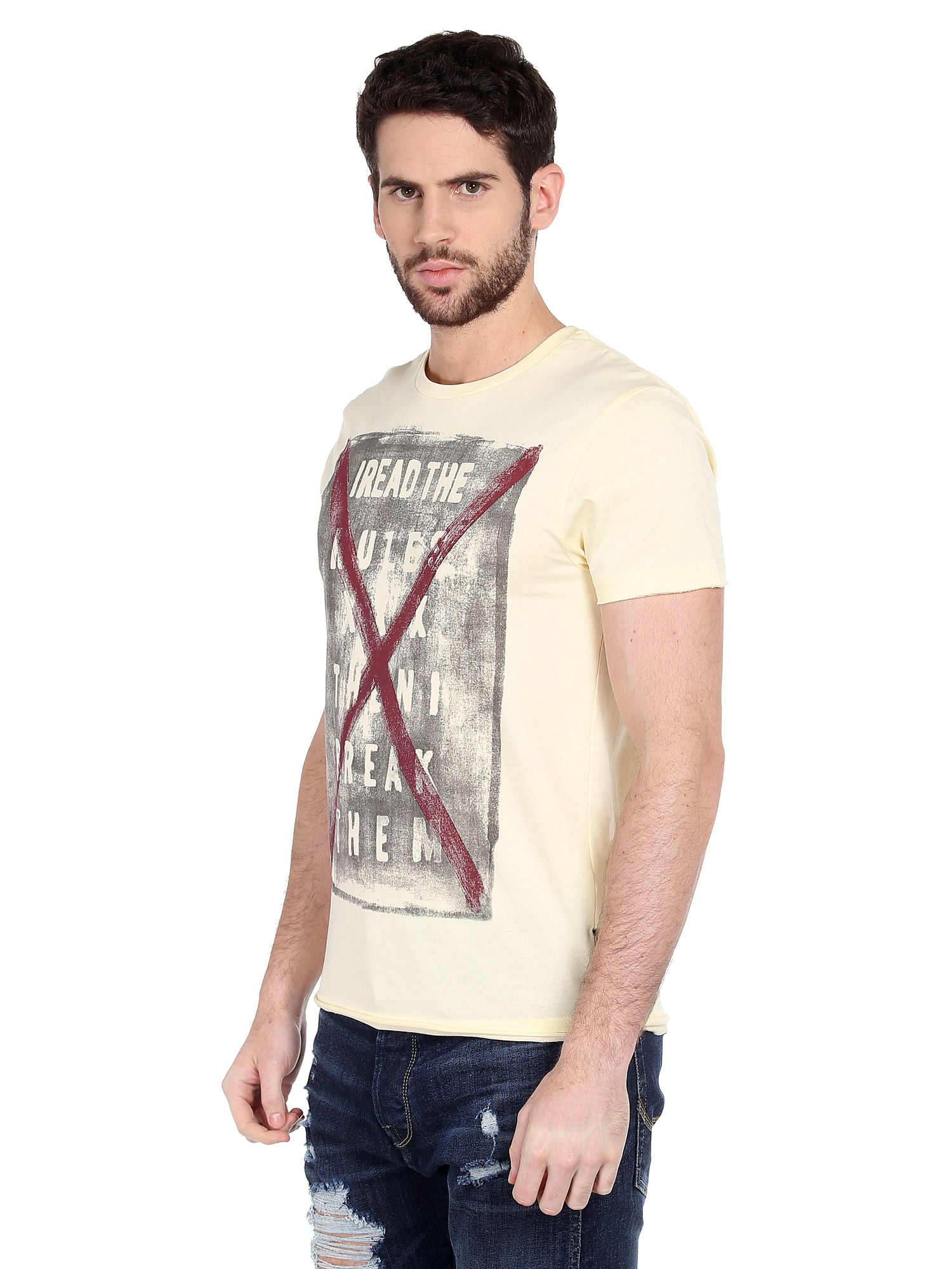 Yellow Slogan Print T-Shirt