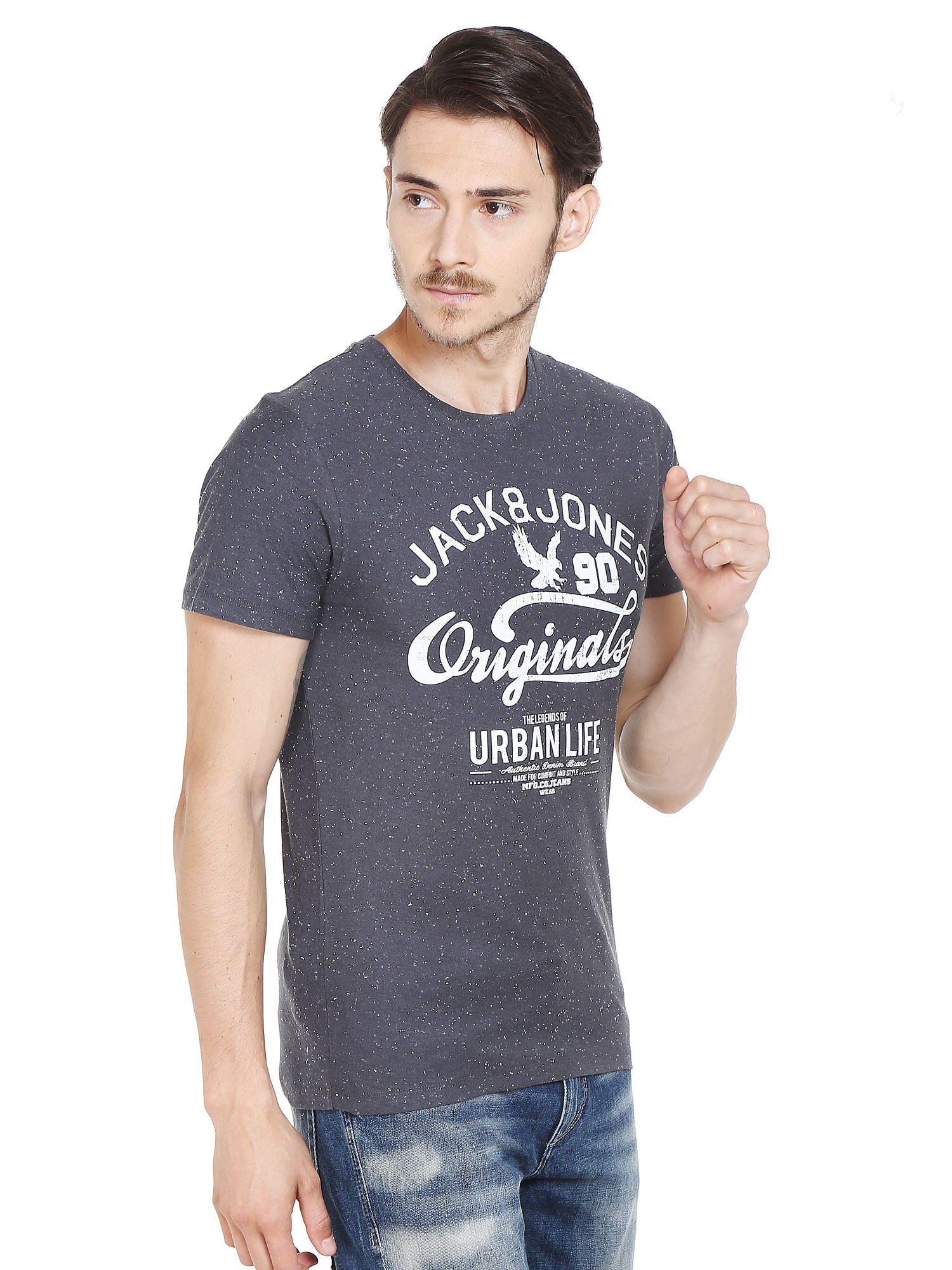 Black Graphic Print Crew Neck T-Shirt
