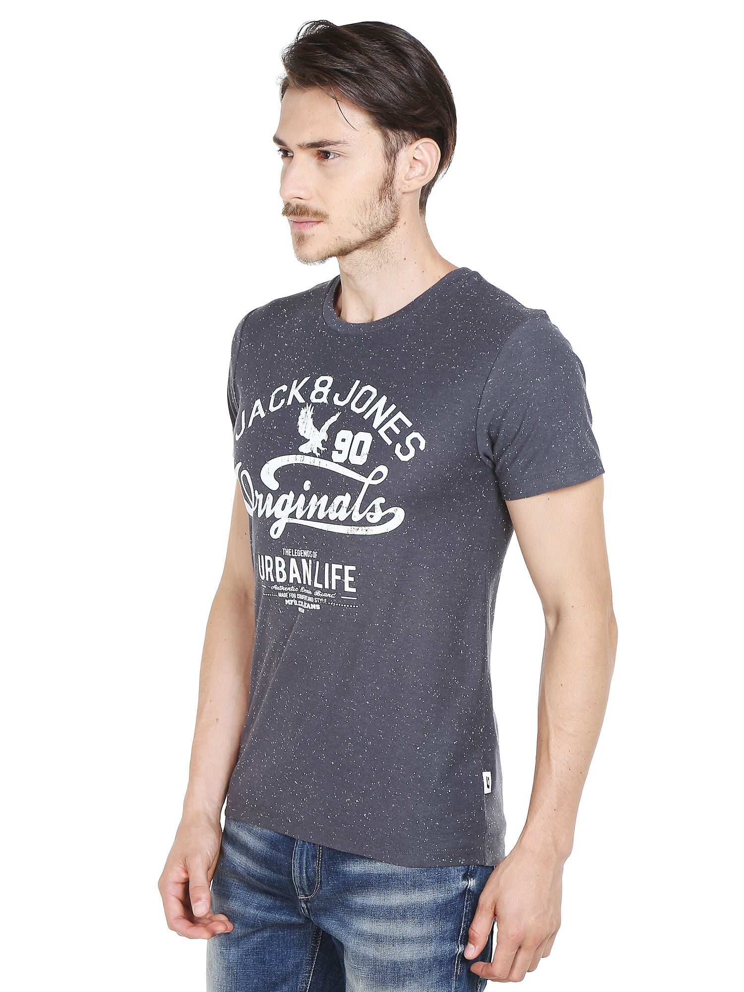 Black Graphic Print Crew Neck T-Shirt