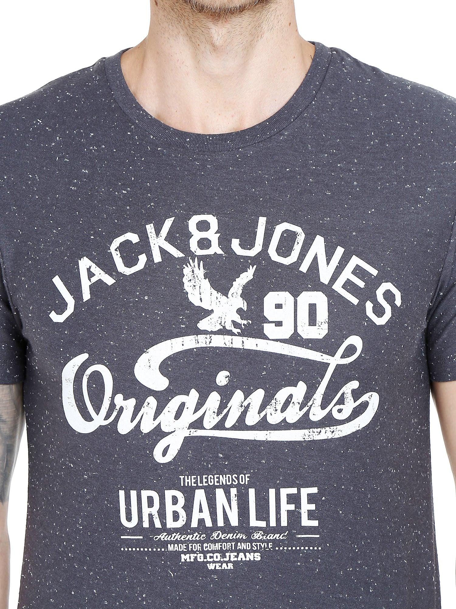 Black Graphic Print Crew Neck T-Shirt