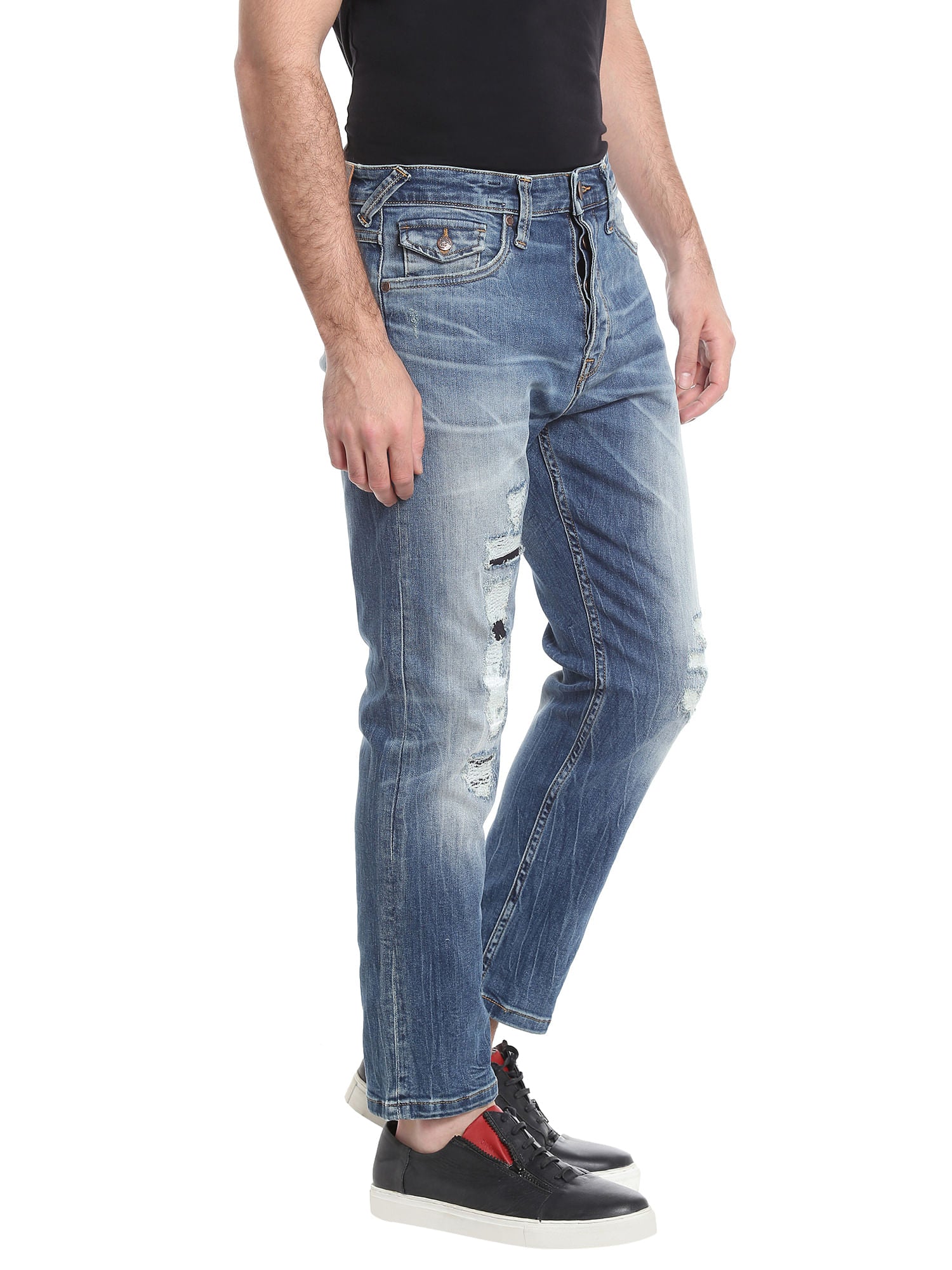 Blue High Rise Relaxed Fit Jeans
