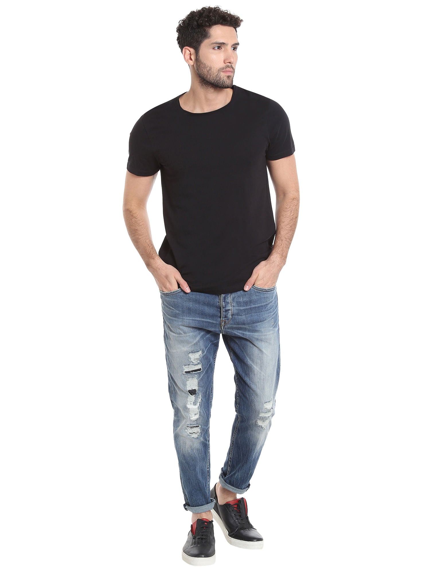 Blue High Rise Relaxed Fit Jeans