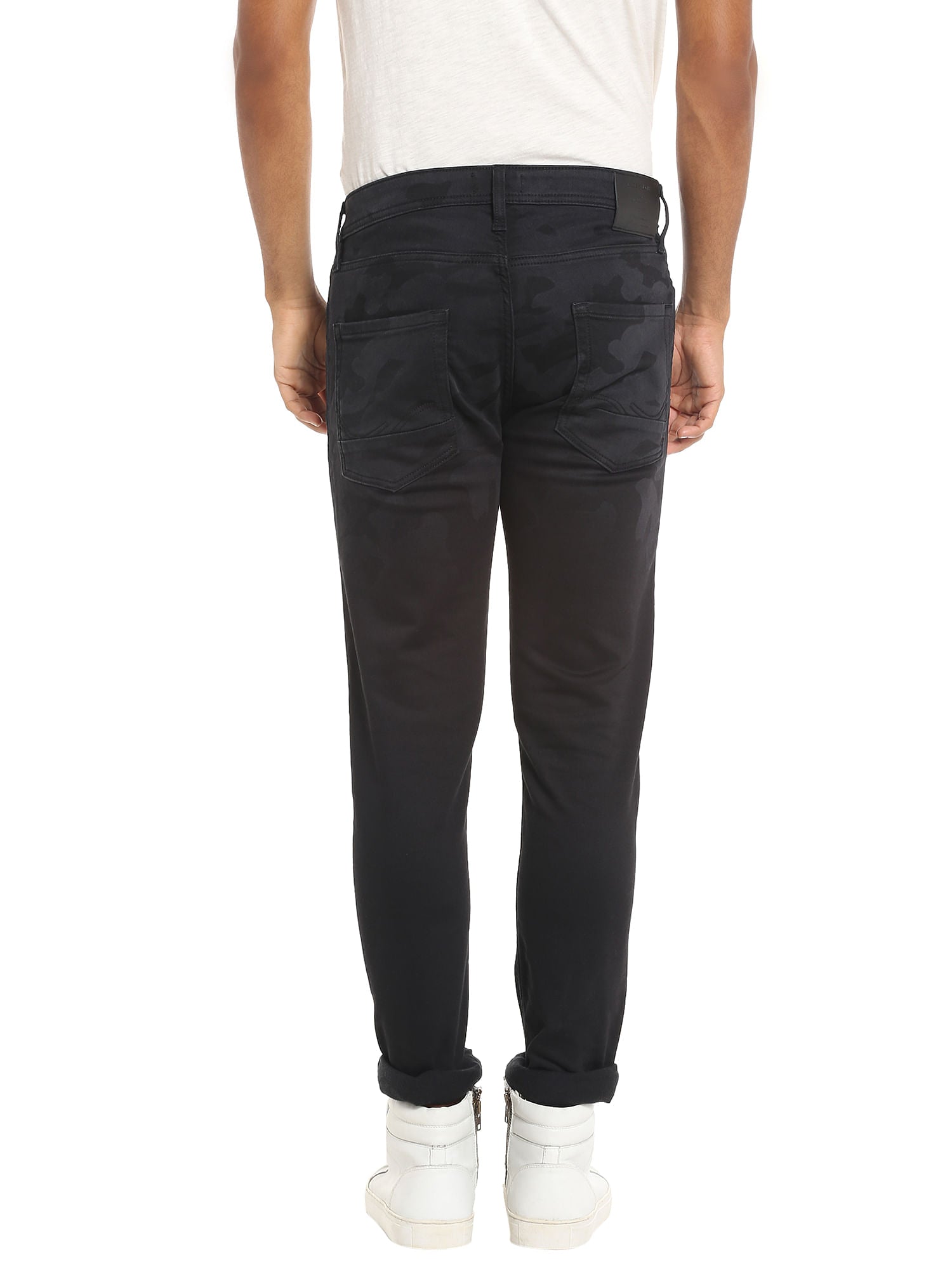 Black Camo Print Skinny Jeans