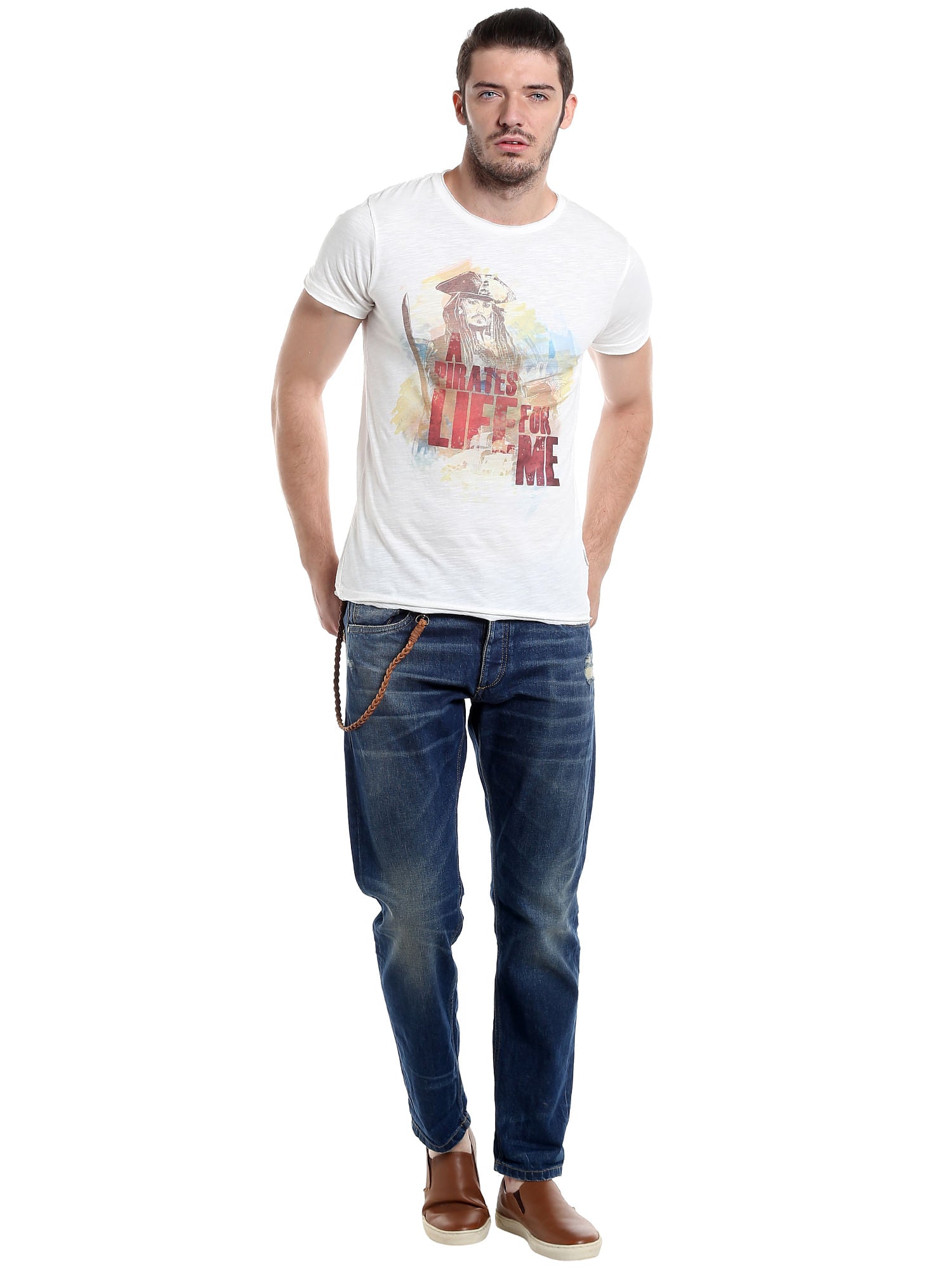 Dark Blue Mid Rise Relaxed Fit Jeans
