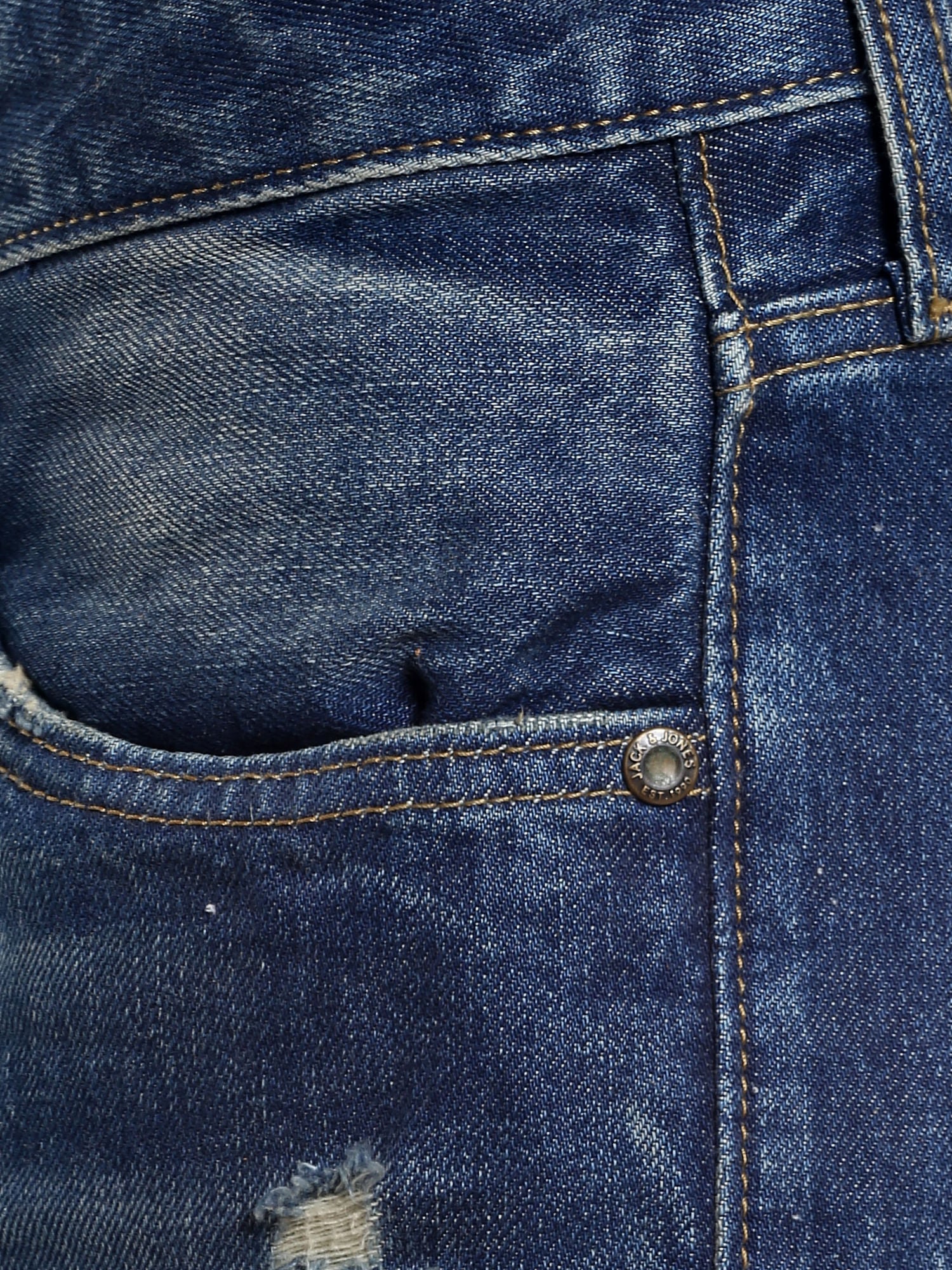 Dark Blue Mid Rise Relaxed Fit Jeans