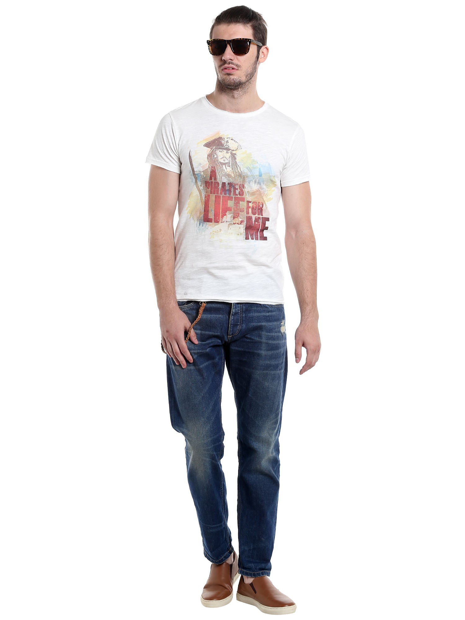 Dark Blue Mid Rise Relaxed Fit Jeans