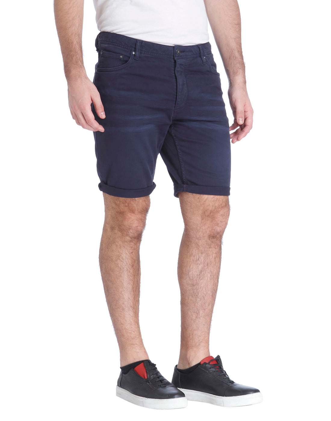 Navy Blue Slim Shorts