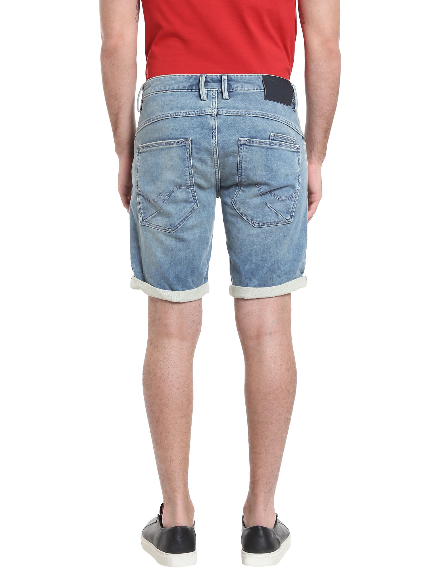 Light Blue Denim Mid Rise Shorts