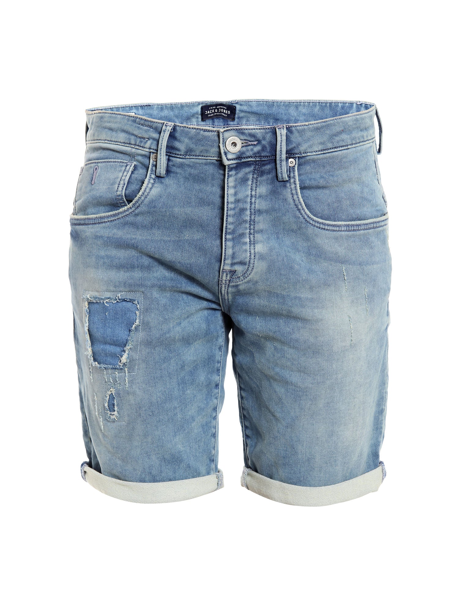 Light Blue Denim Mid Rise Shorts