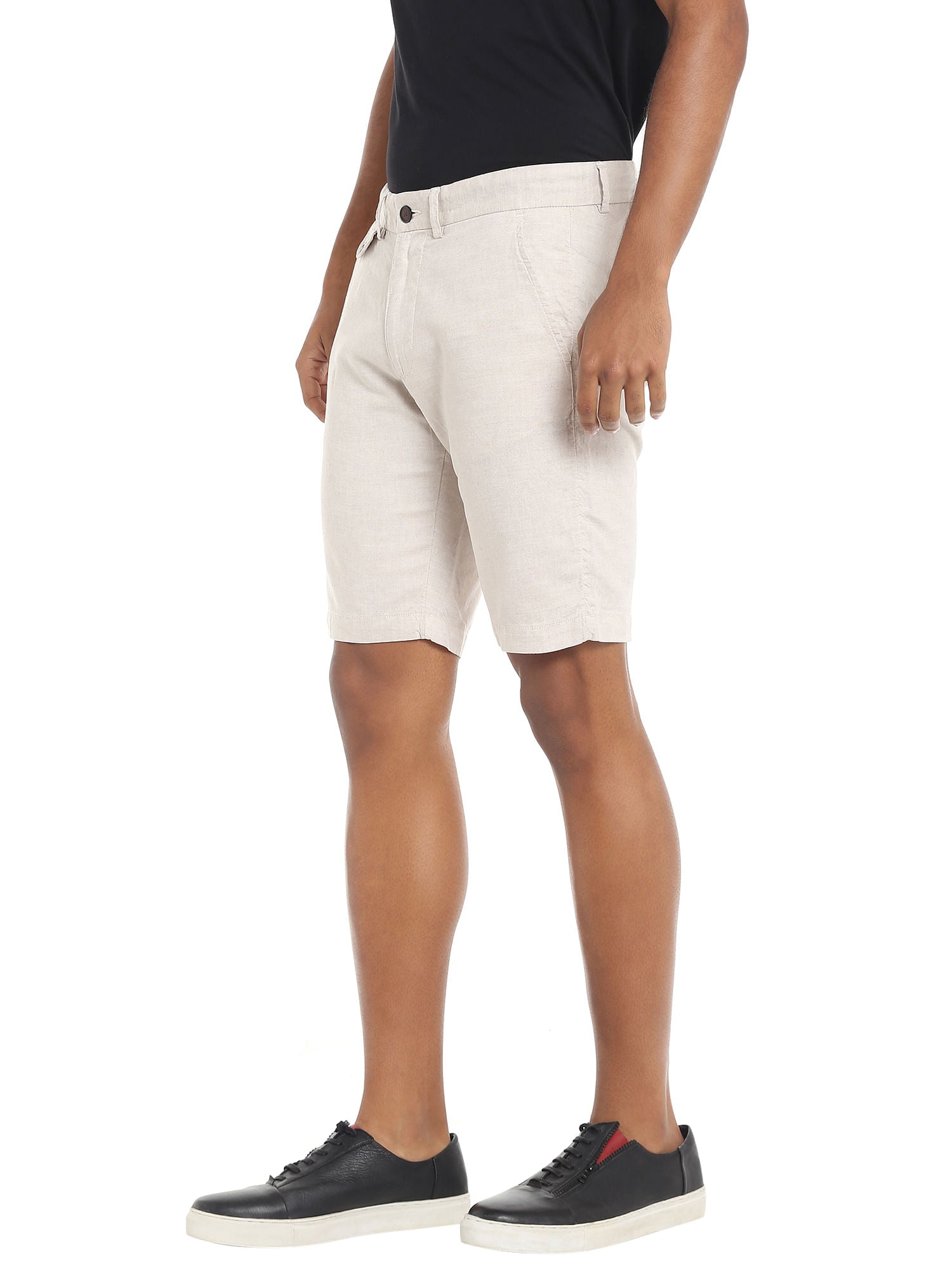 Off White Chino Linen Shorts