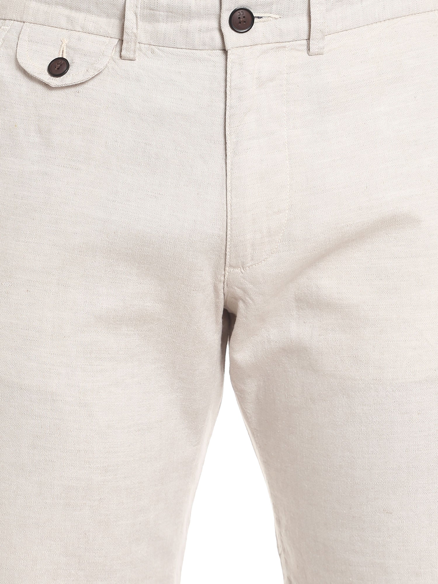 Off White Chino Linen Shorts