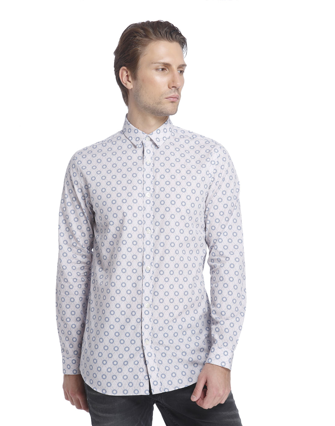 Jack Jones Purple Printed Slim Fit Shirt