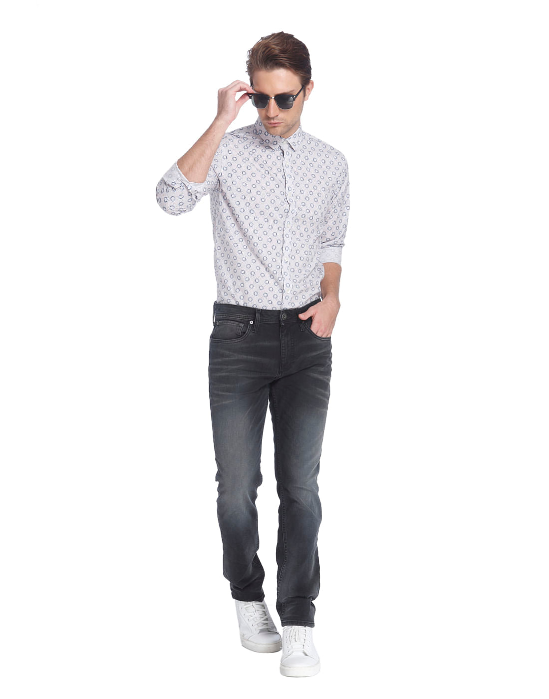 Jack Jones Purple Printed Slim Fit Shirt