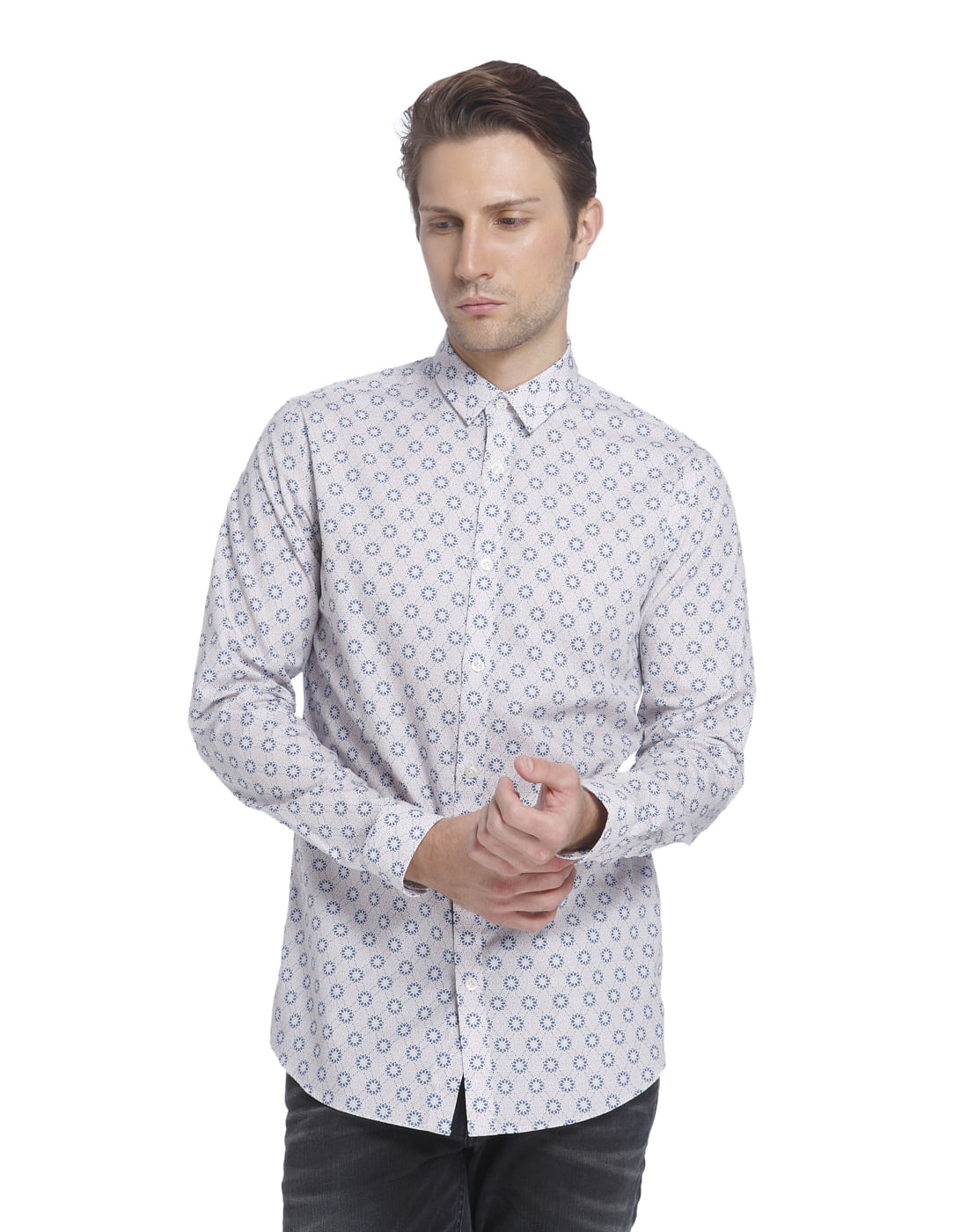 Jack Jones Purple Printed Slim Fit Shirt - S