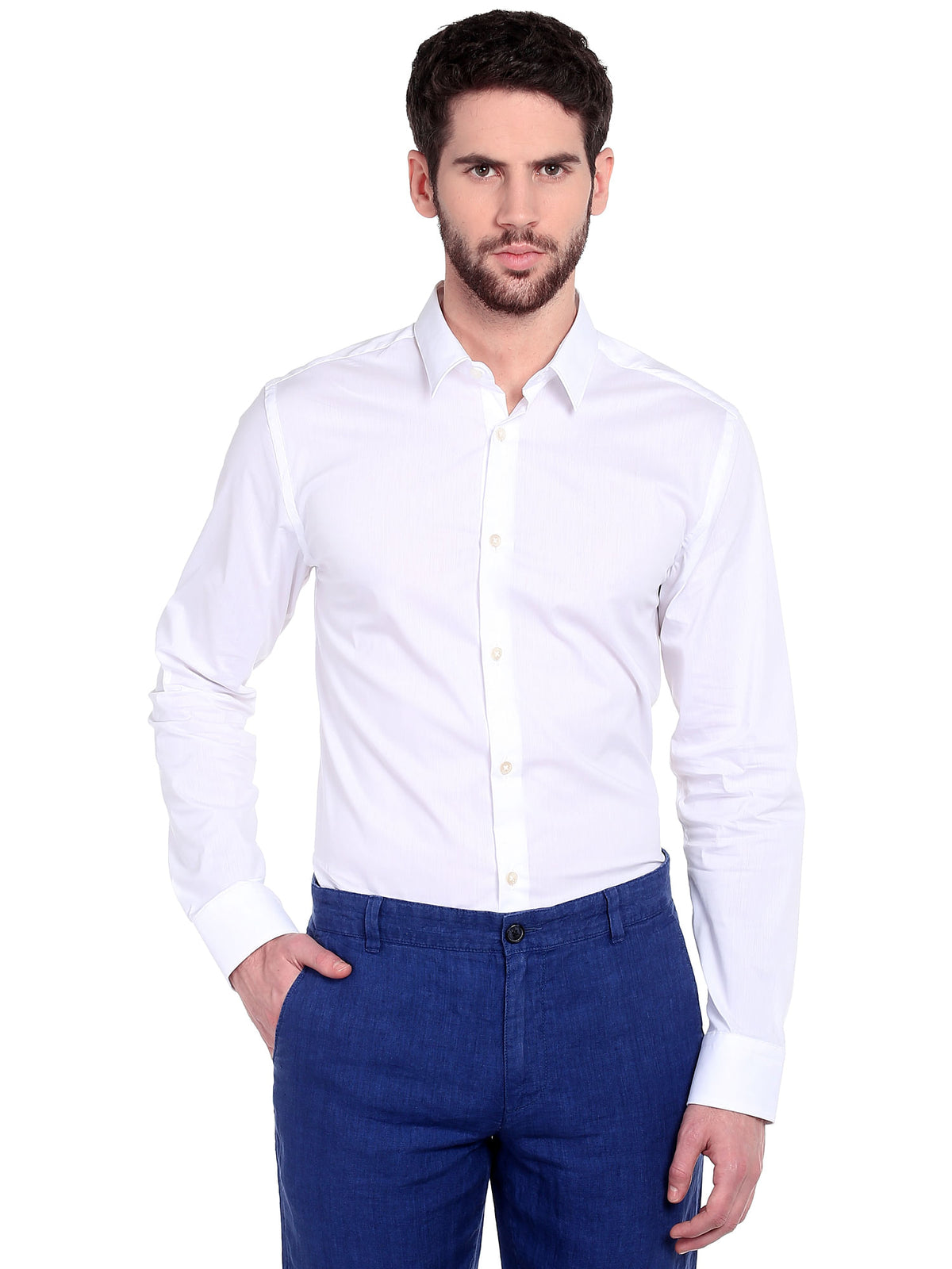White Slim Fit Shirt - S