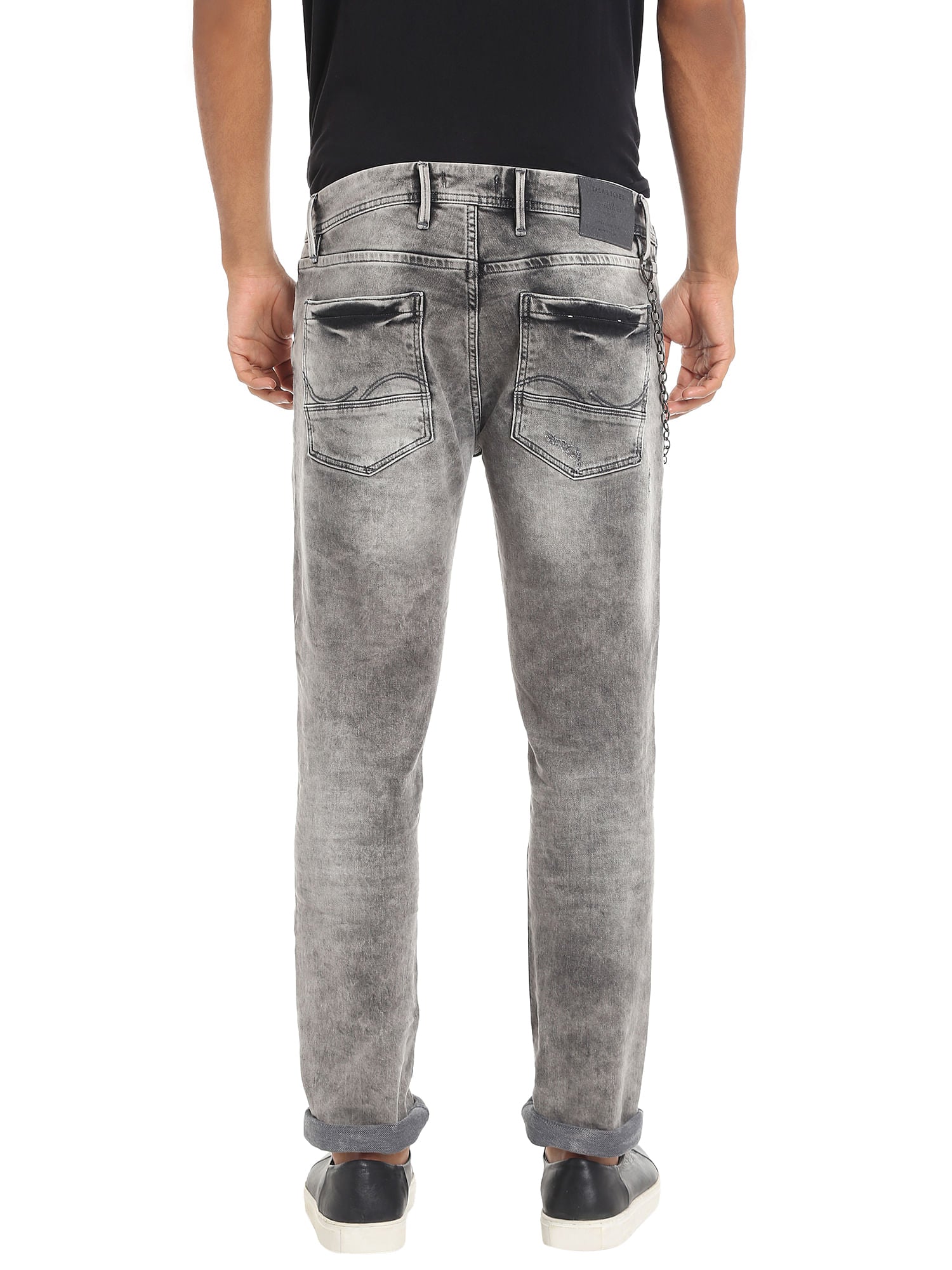Grey Heavy Distressed Slim Fit Jeans