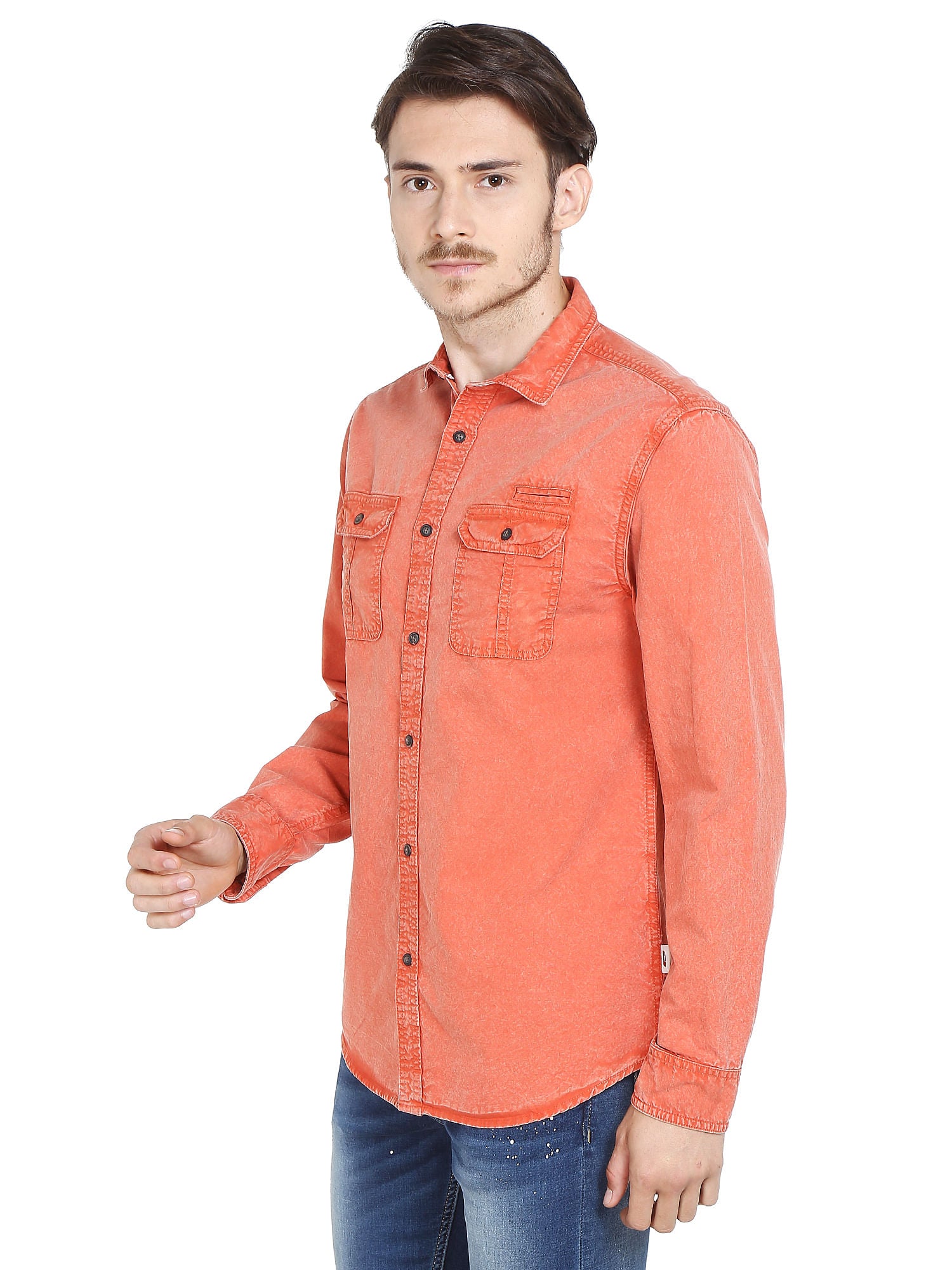 Orange Slim Fit Shirt
