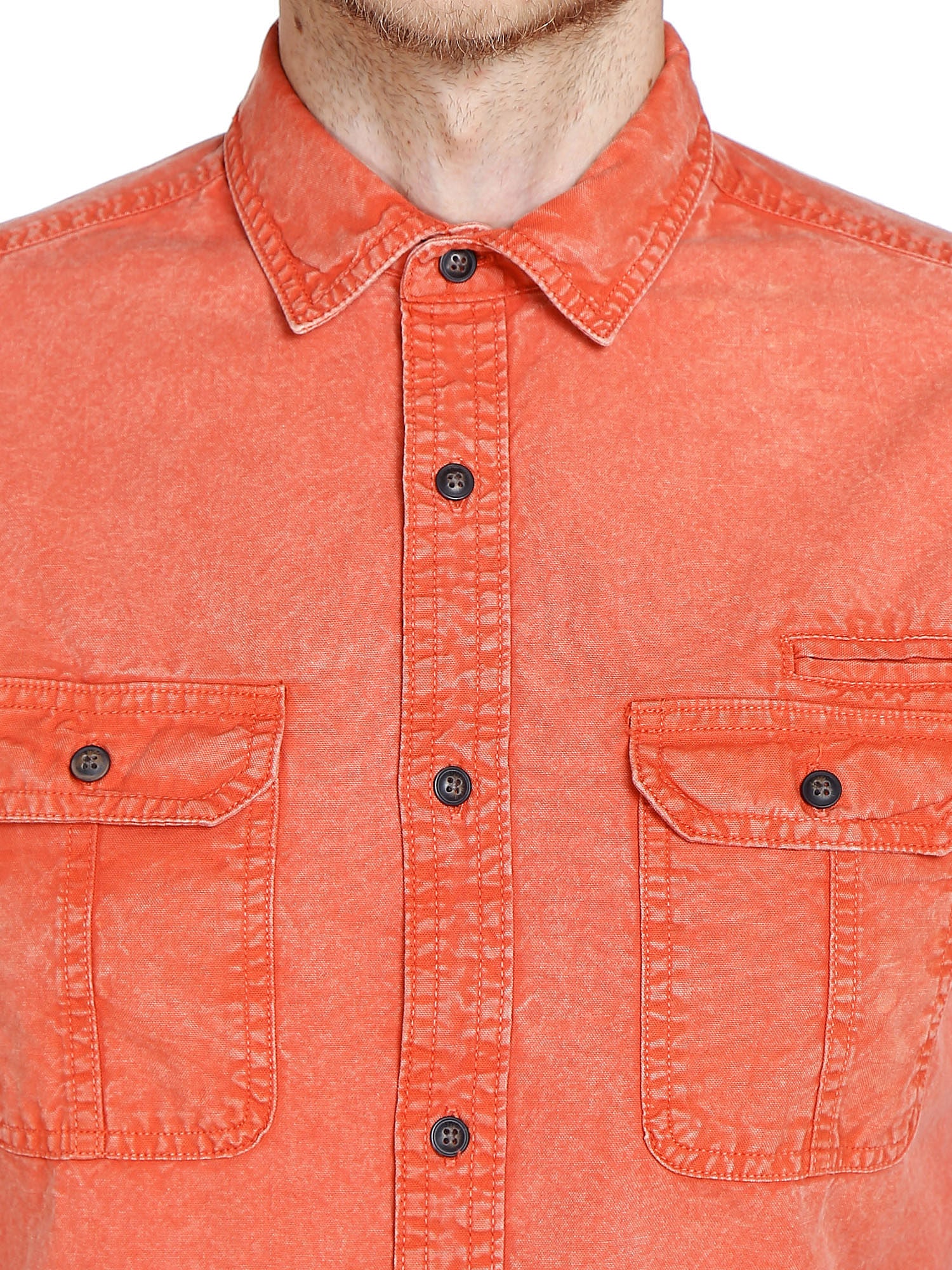 Orange Slim Fit Shirt