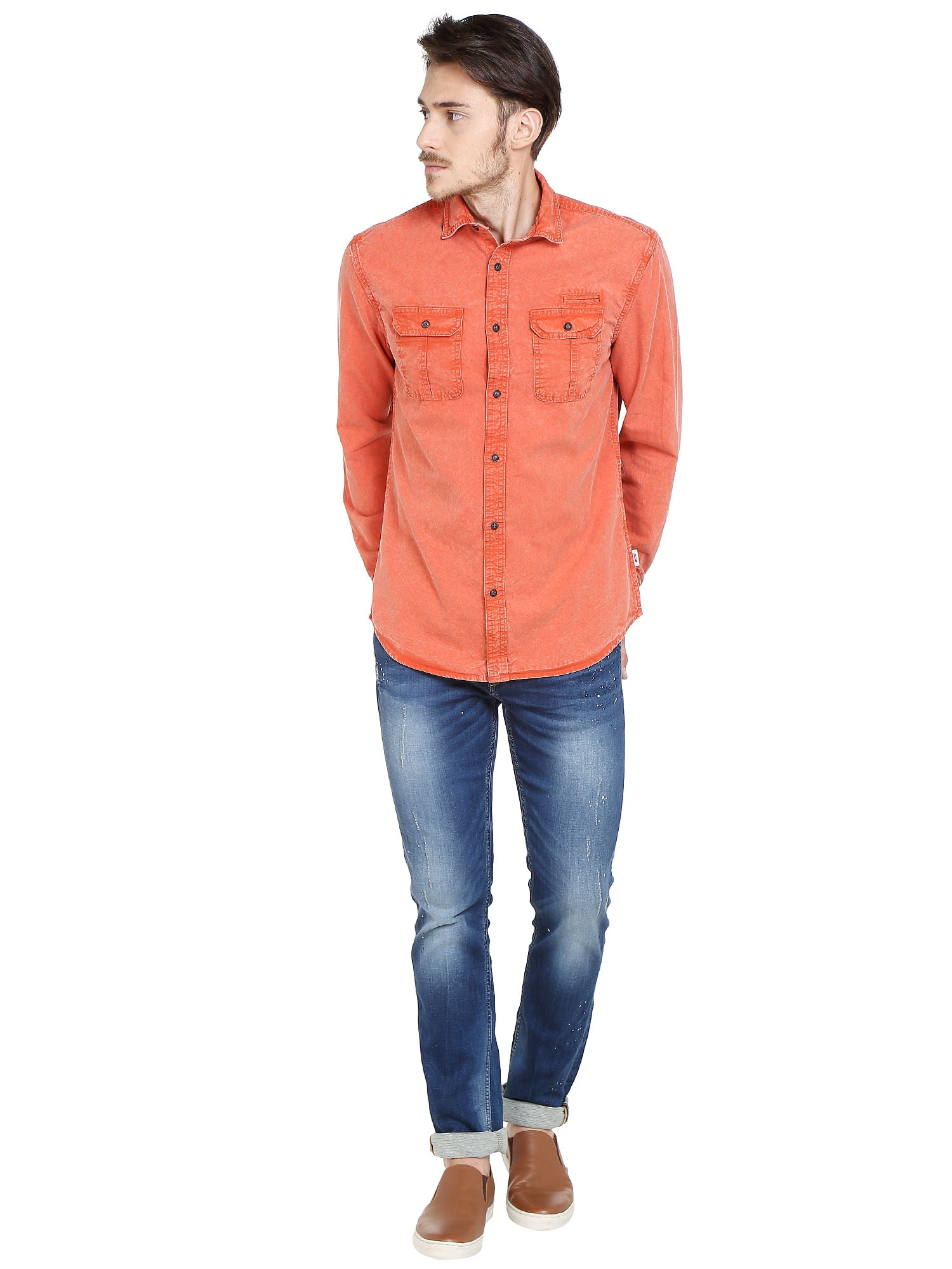 Orange Slim Fit Shirt