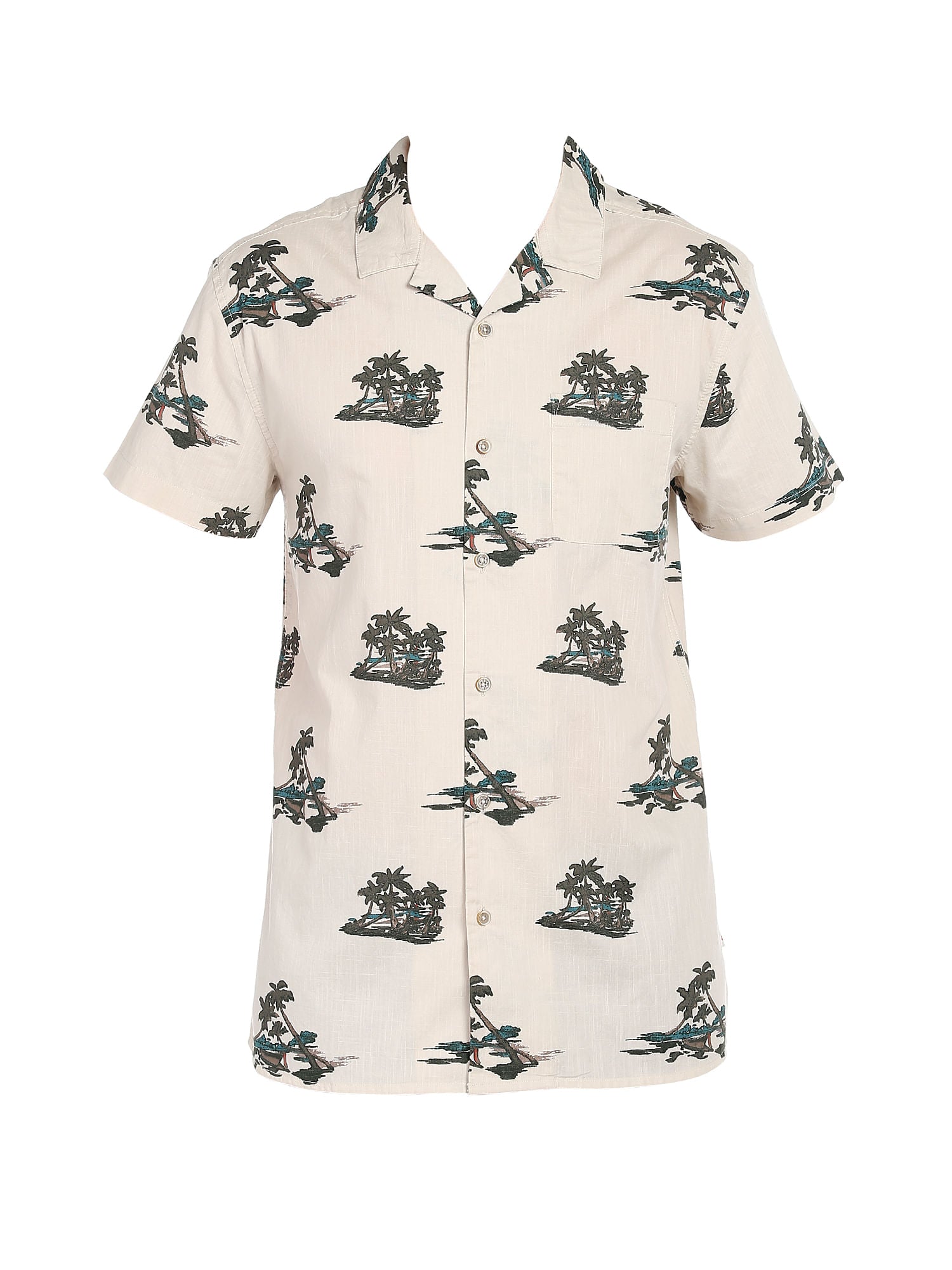 Beige Palm Print Shirt