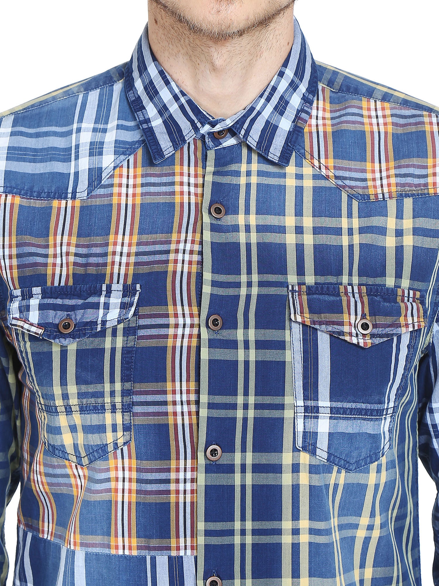 Blue Check Slim Fit Shirt