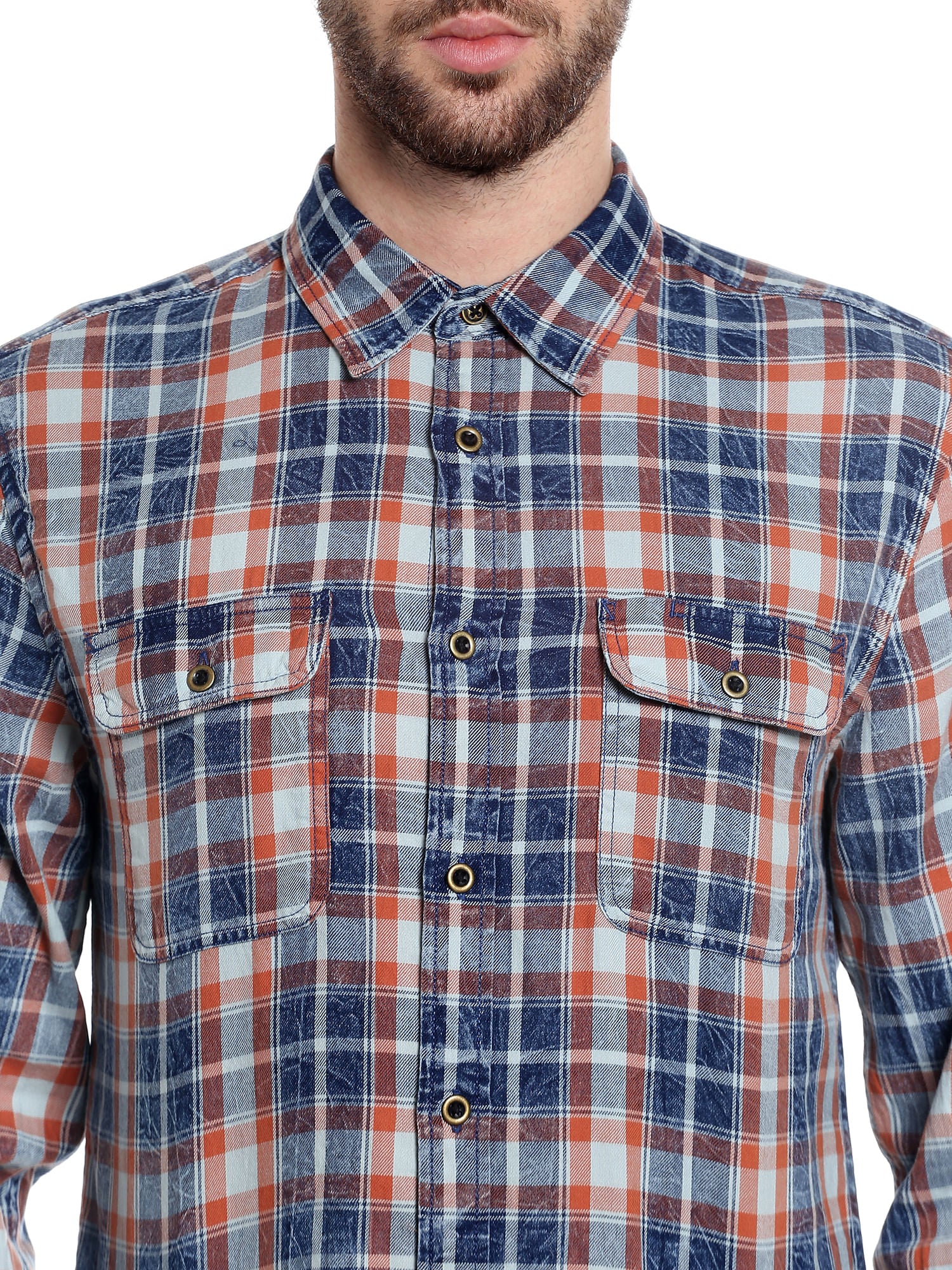 Blue Check Slim Fit Shirt