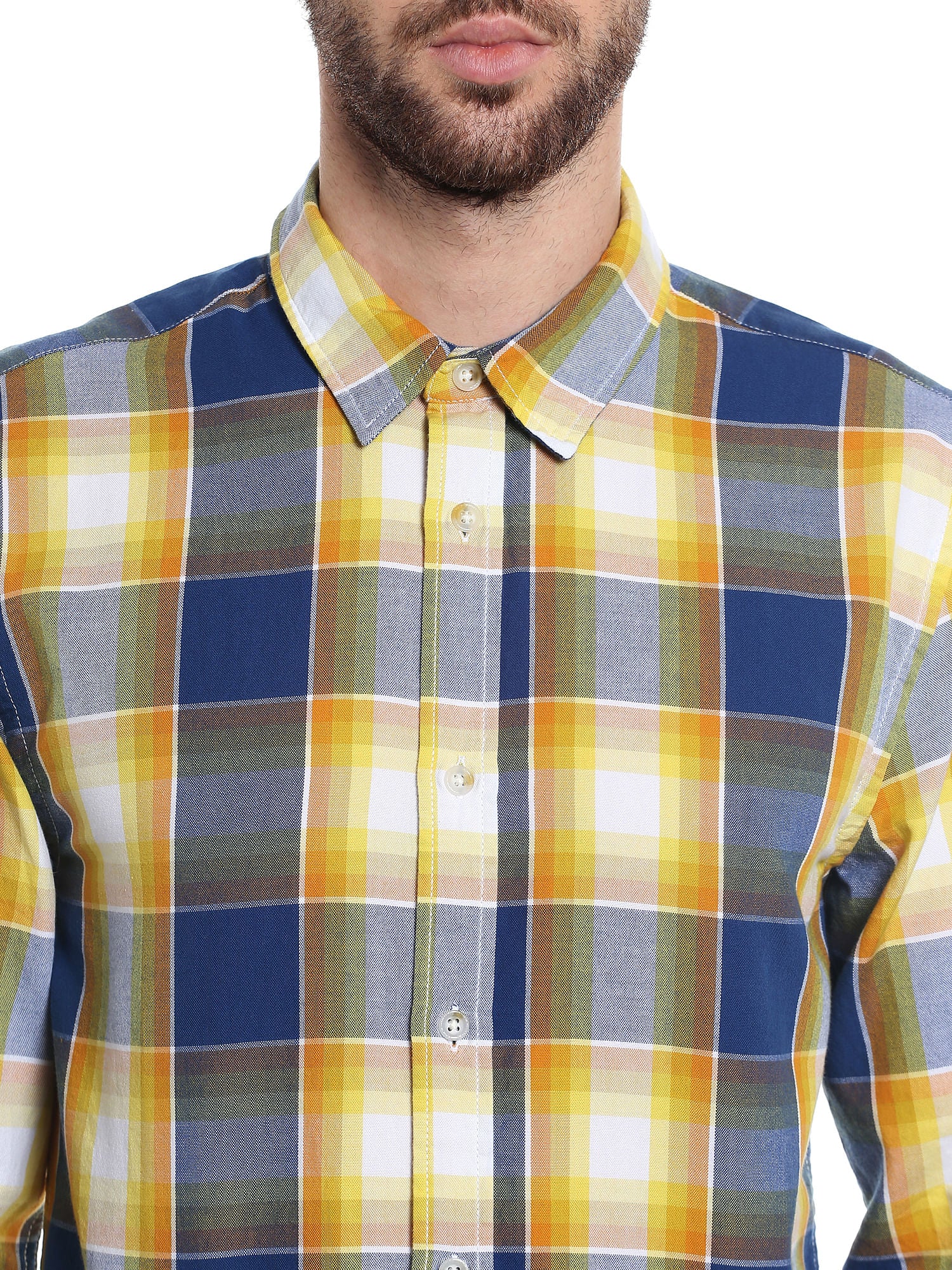Yellow Check Slim Fit Shirt