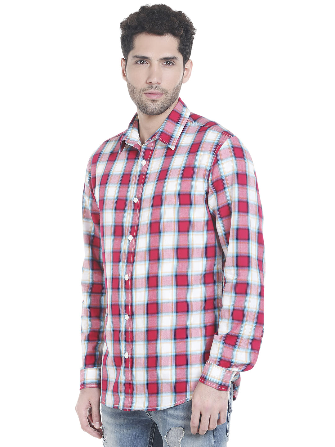 Red Check Slim Shirt