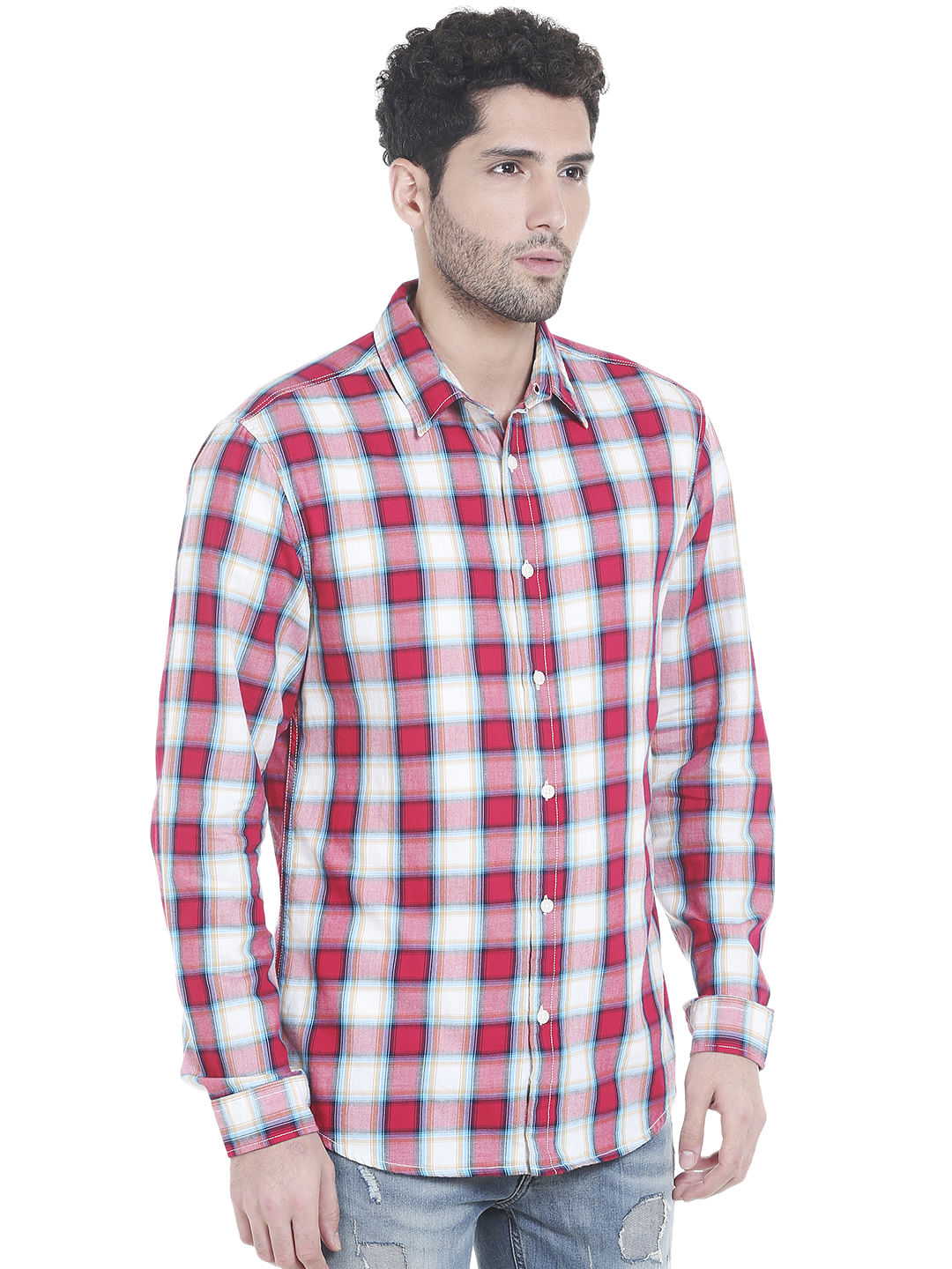 Red Check Slim Shirt