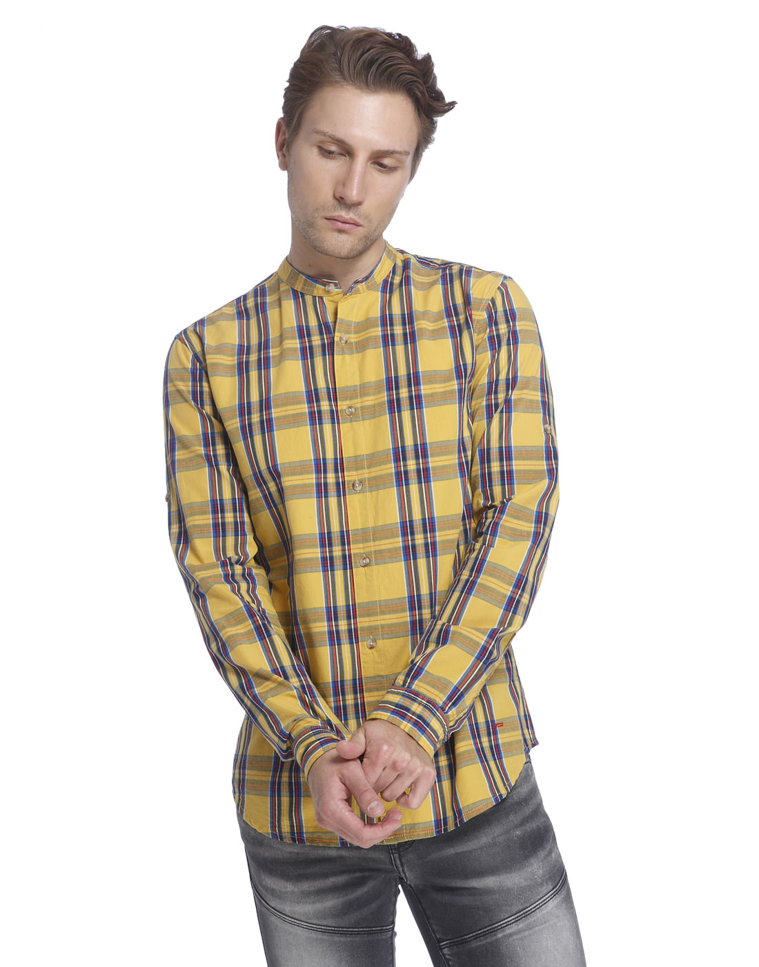 Red Check Slim Fit Shirt - S