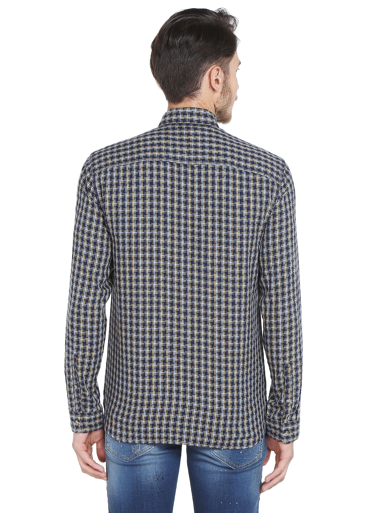 Blue Denim Printed Shirt