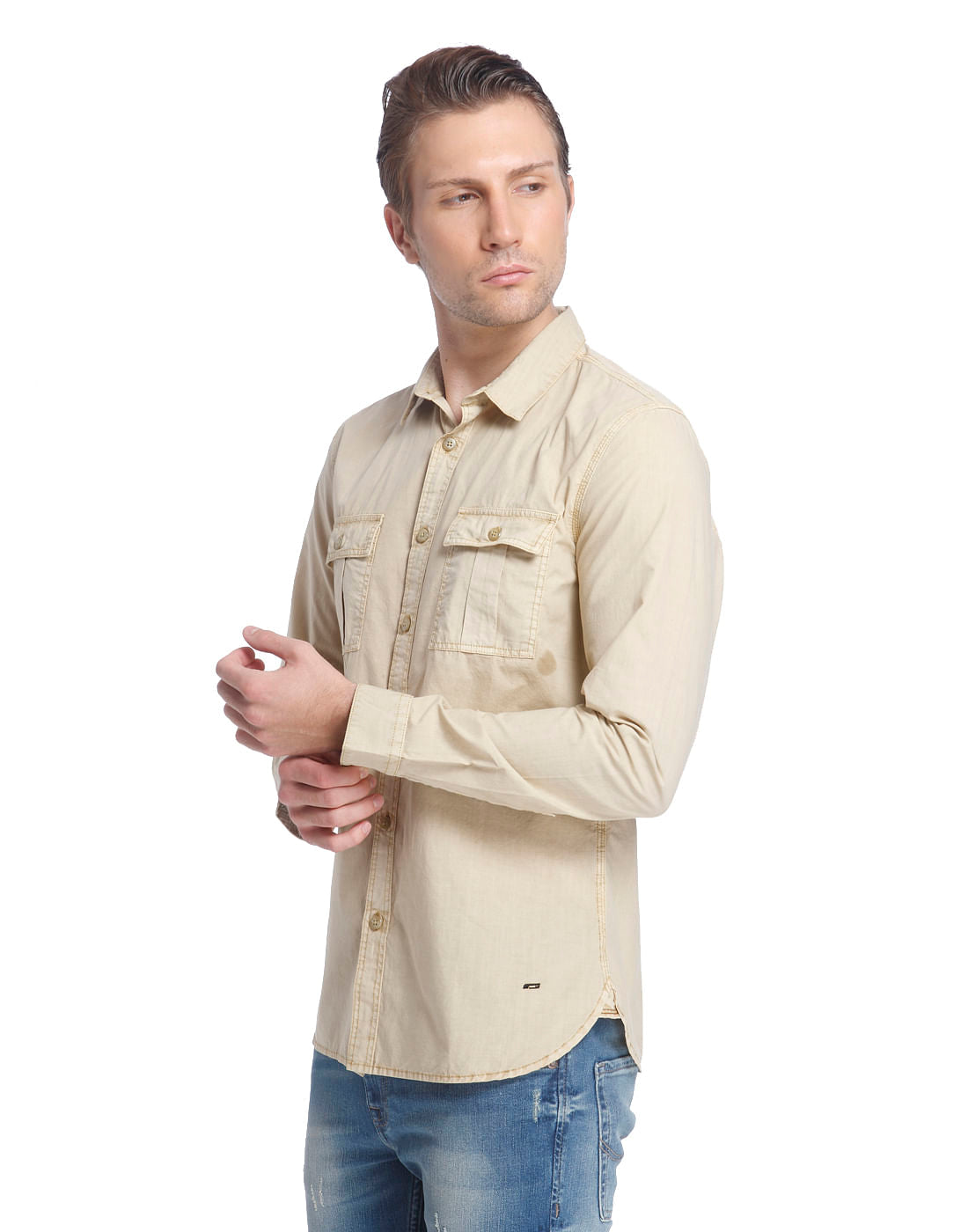 Beige Slim Fit Shirt