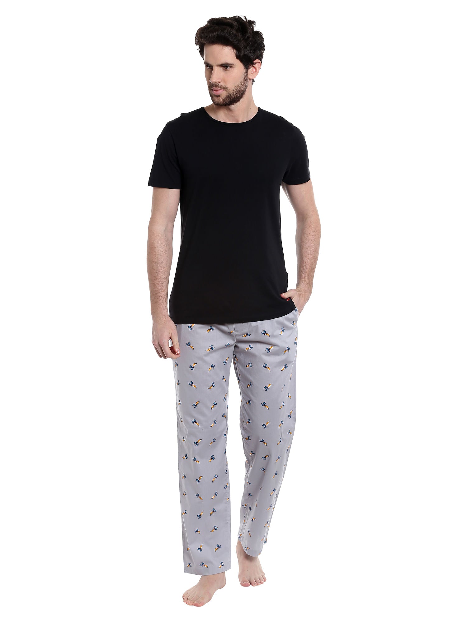 Charlotte Hornets Printed Grey Pyjamas Nba