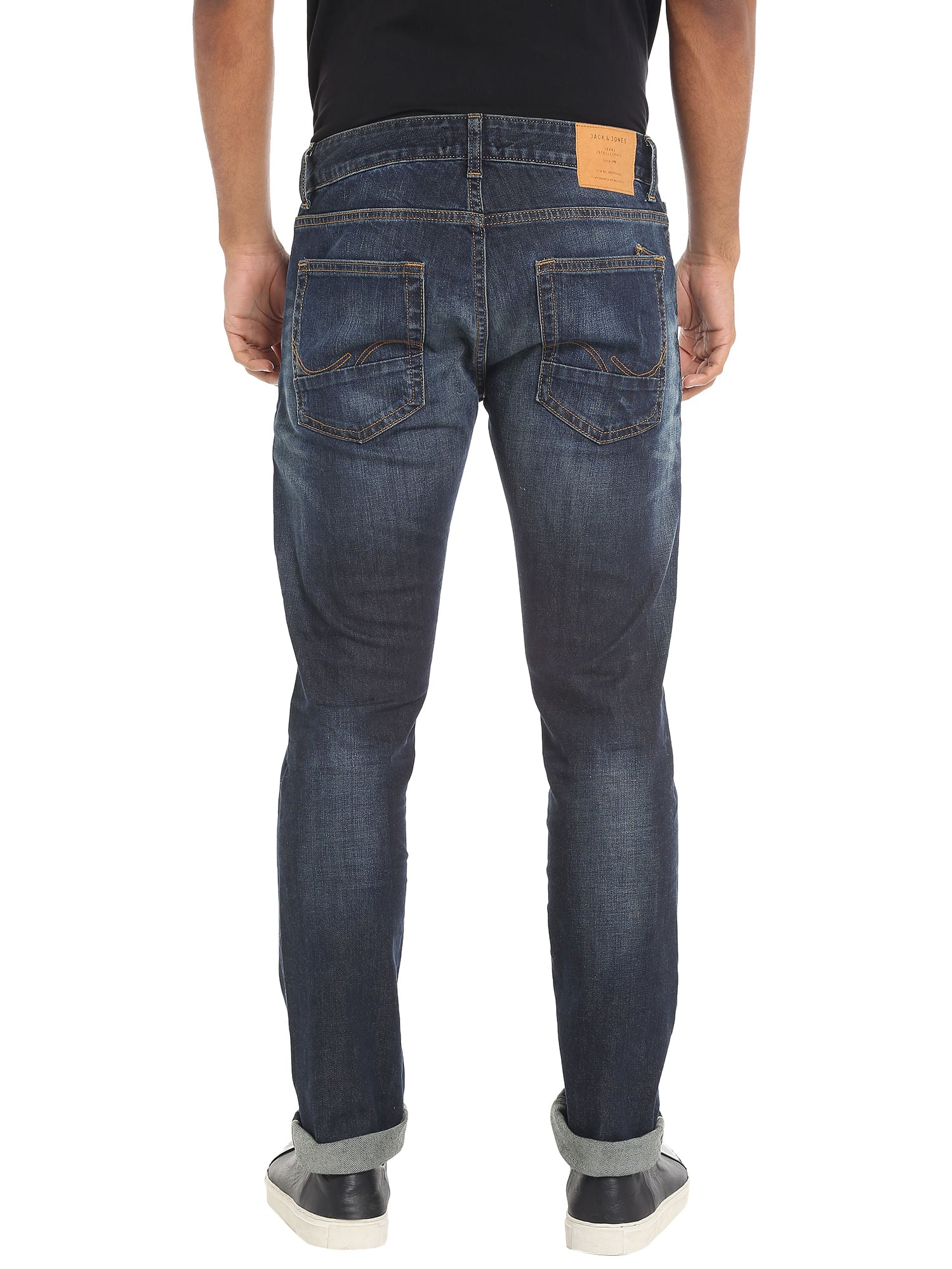 Blue Mildly Distressed Regular Fit Jeans