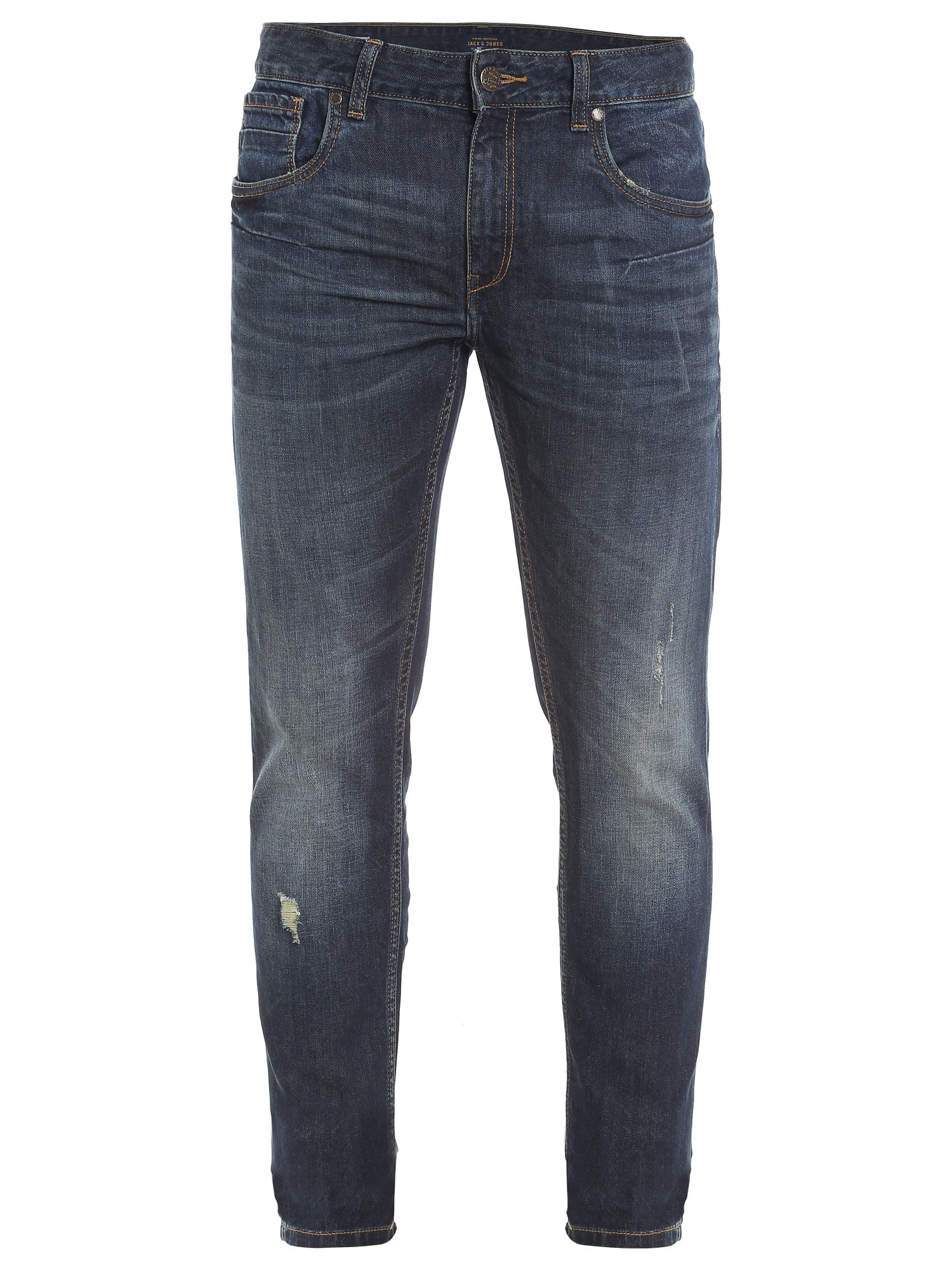 Blue Mildly Distressed Regular Fit Jeans