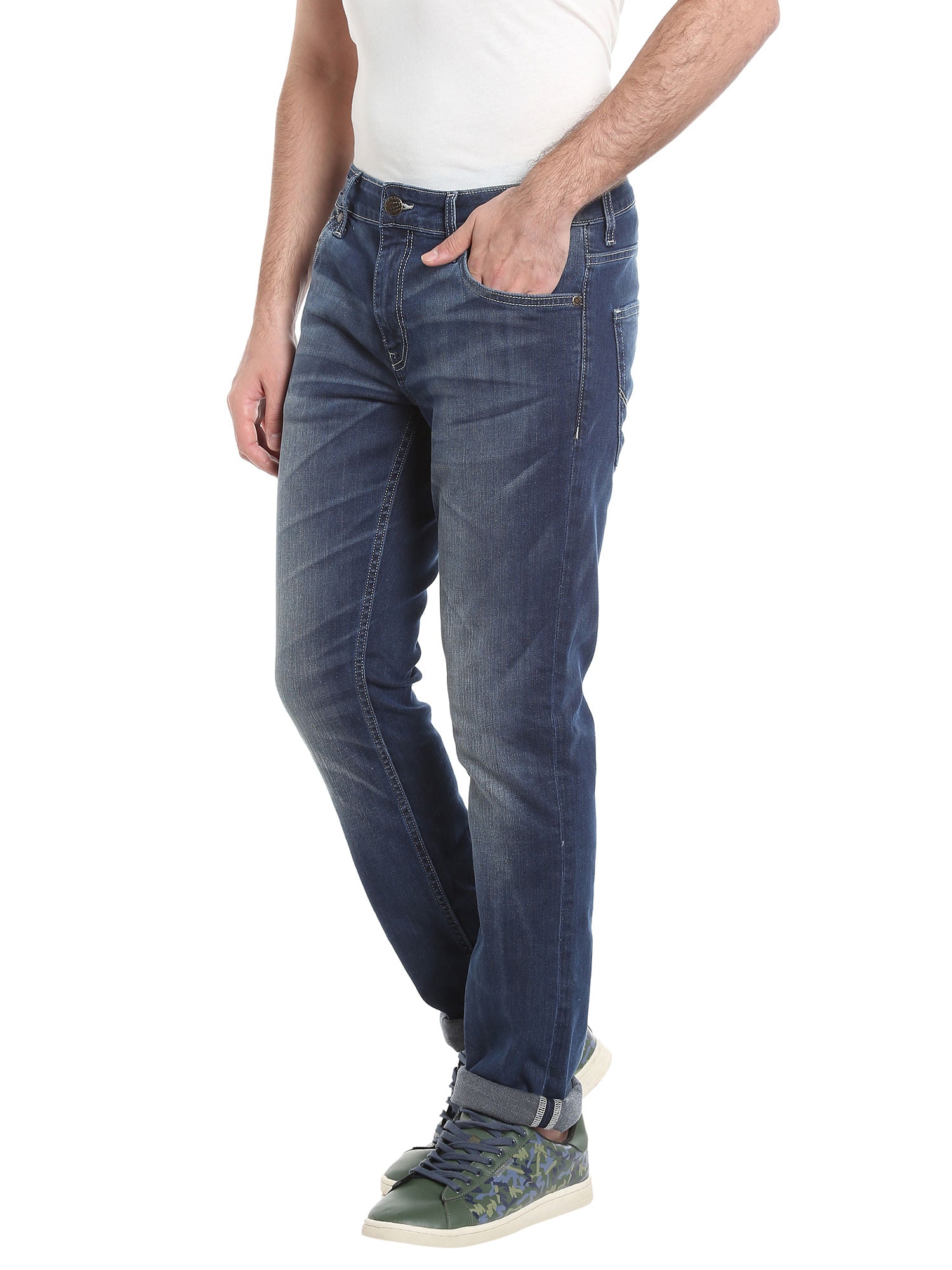 Dark Blue Low Rise Slim Fit Jeans